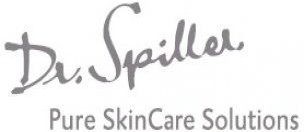 Het logo van Dr. Spiller Pure SkinCare Solutions in zwarte en grijze tekst.