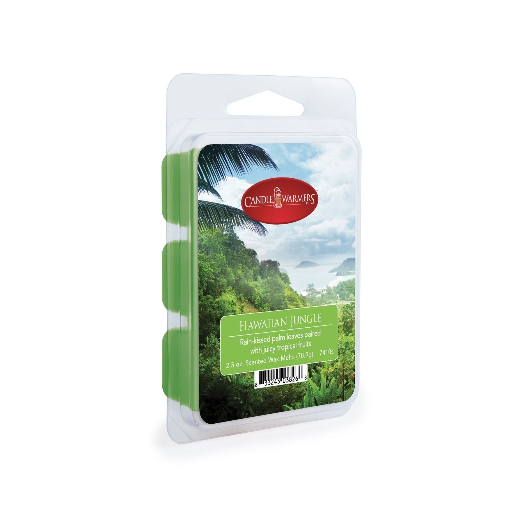 A box of wax melts with a picture of a jungle on it.