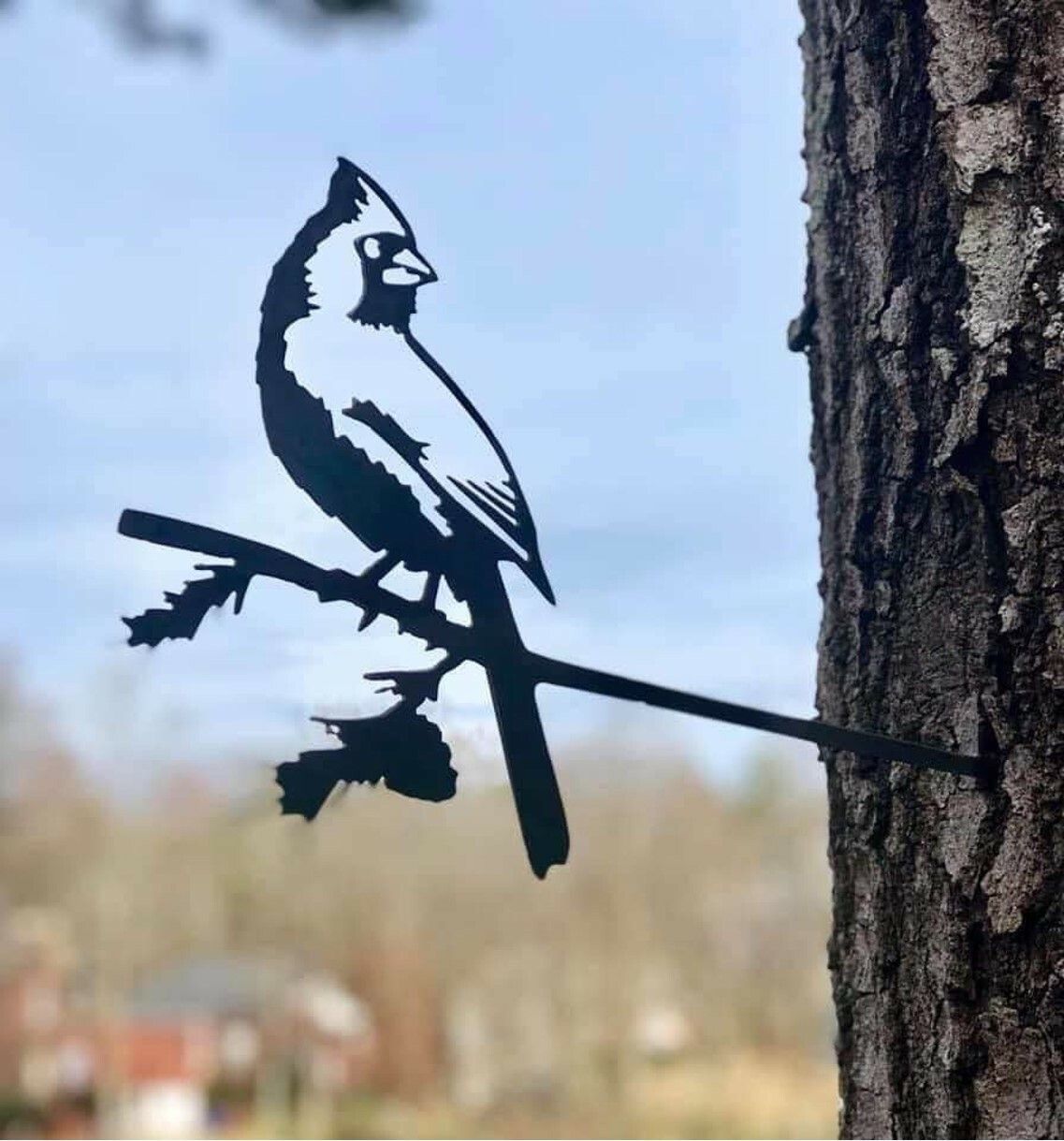 A silhouette of a bird sitting on a tree branch.