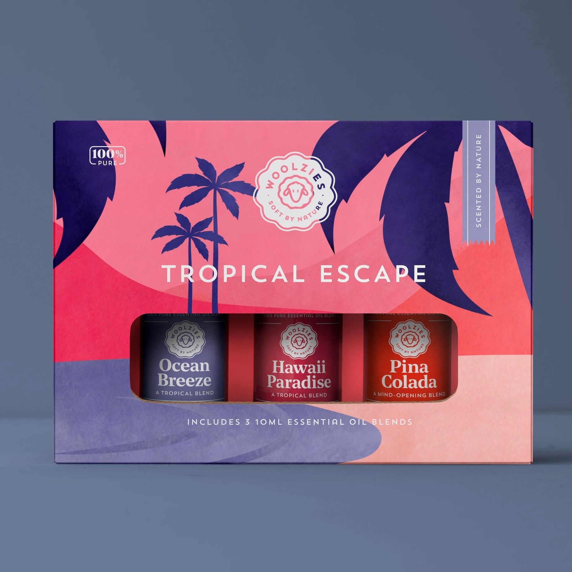 A box that says tropical escape on it