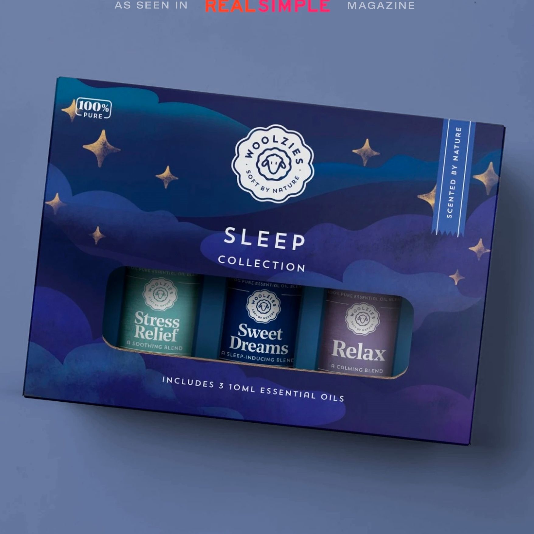 A box of essential oils called the sleep collection