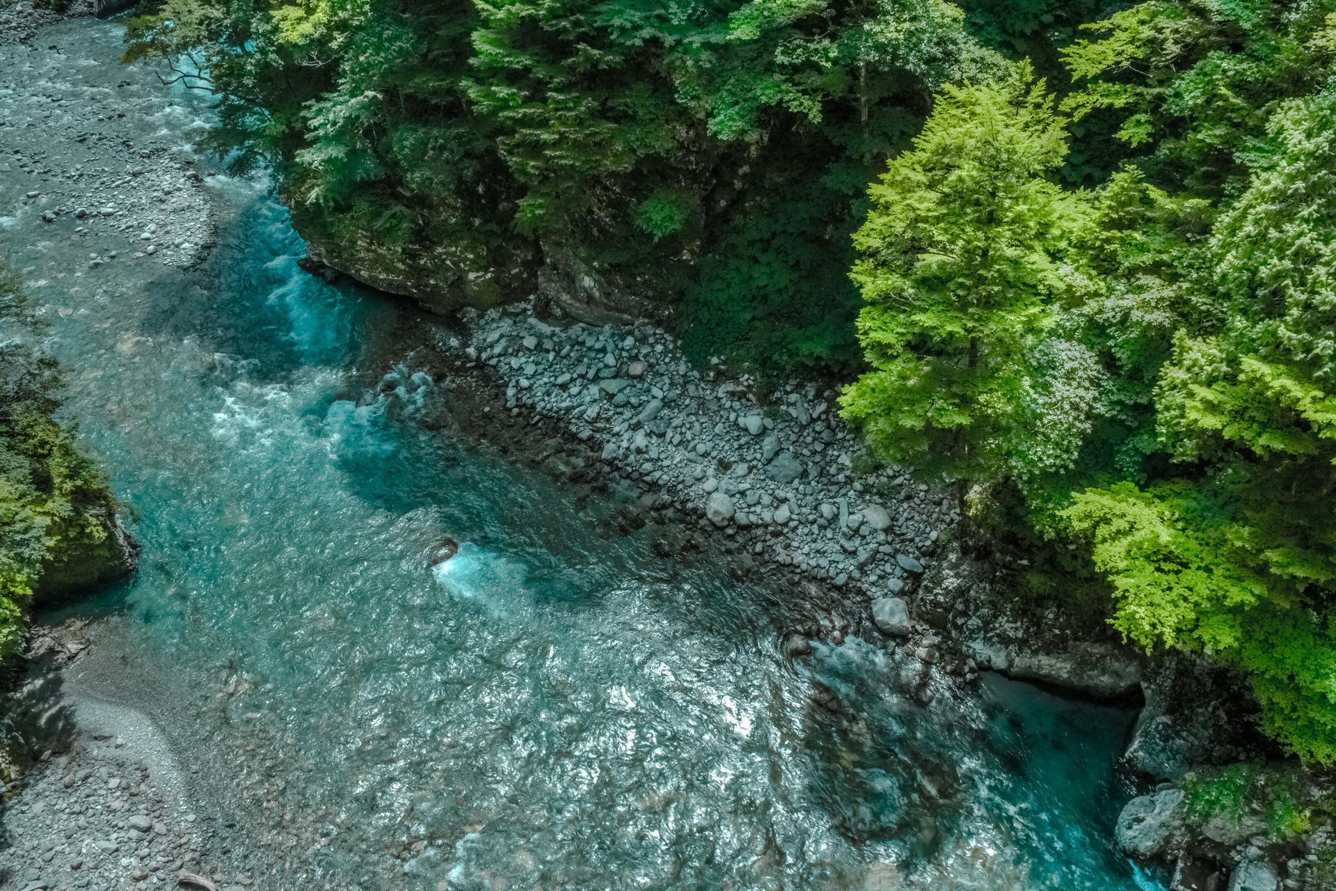 Aerial view of river