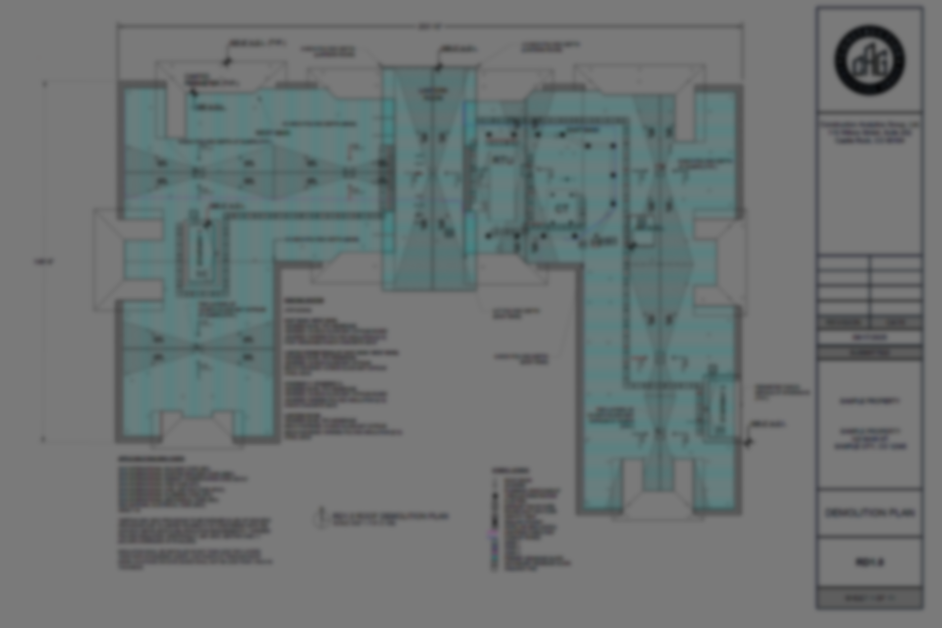 Architectural floor plan in blue and black, showing a building layout with labeled rooms and dimensions.