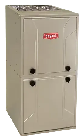 A bryant air conditioner is shown on a white background.