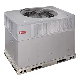 A bryant air conditioner is sitting on a pallet