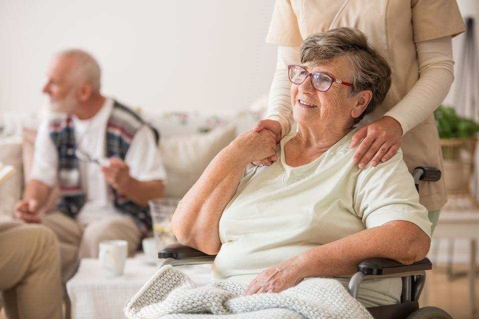 Woman with caretaker