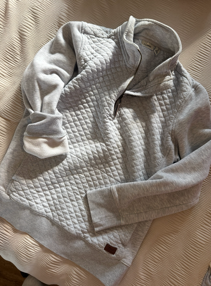 Quilted Quarter-Zip Pullover by LL Bean