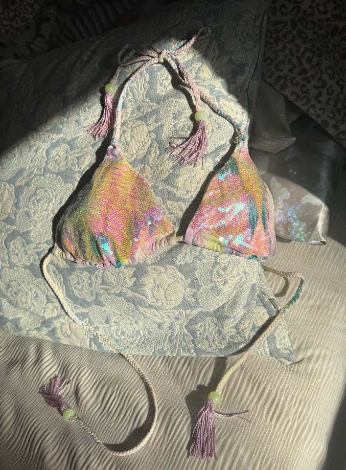 Sequin Multicolor Bikini Top by Victoria Secret