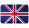 Britisches Flaggenemblem in Blau, Weiß und Rot.