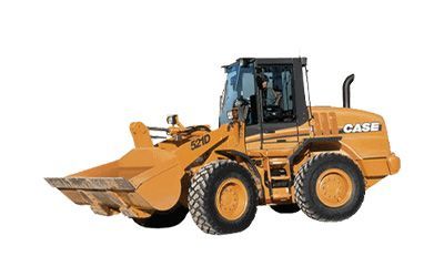 A case wheel loader with a large bucket on a white background.