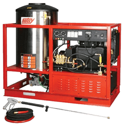 A red and stainless steel machine that says bates on it