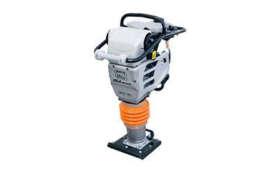 A vibratory compactor is shown on a white background.