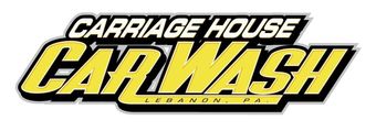 Carriage House Car Wash logo with bold yellow and black text on white background
