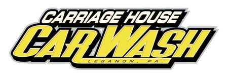 Carriage House Car Wash logo with bold yellow and black text on white background