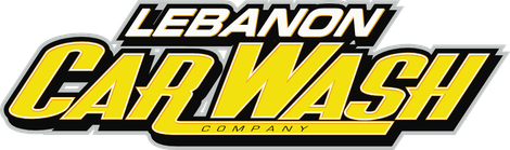 Lebanon Car Wash logo in black, yellow, and white with bold italic lettering