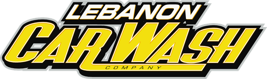 Lebanon Car Wash logo in black, yellow, and white with bold italic lettering