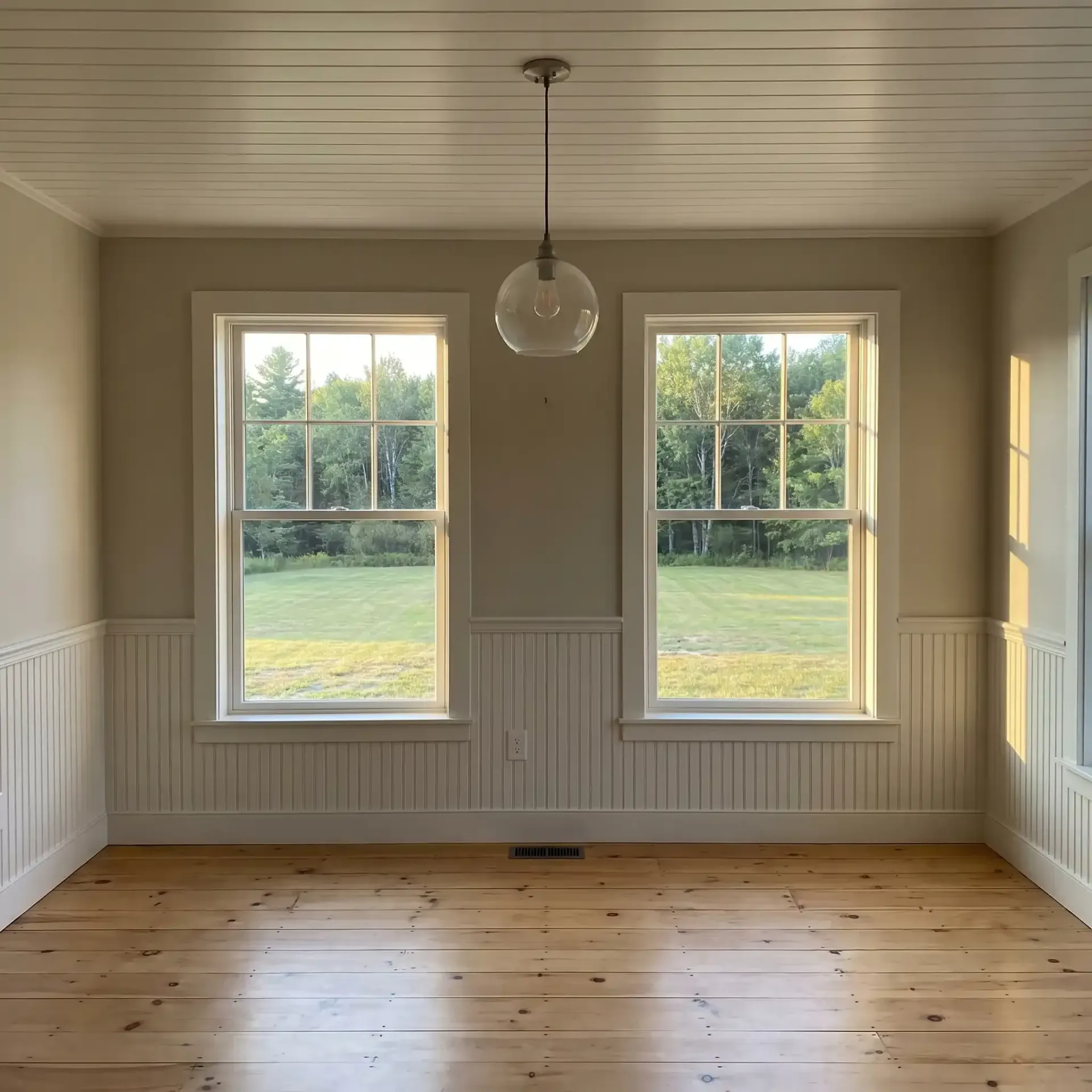 Finished dining room addition Hollis ME Legacy Construction