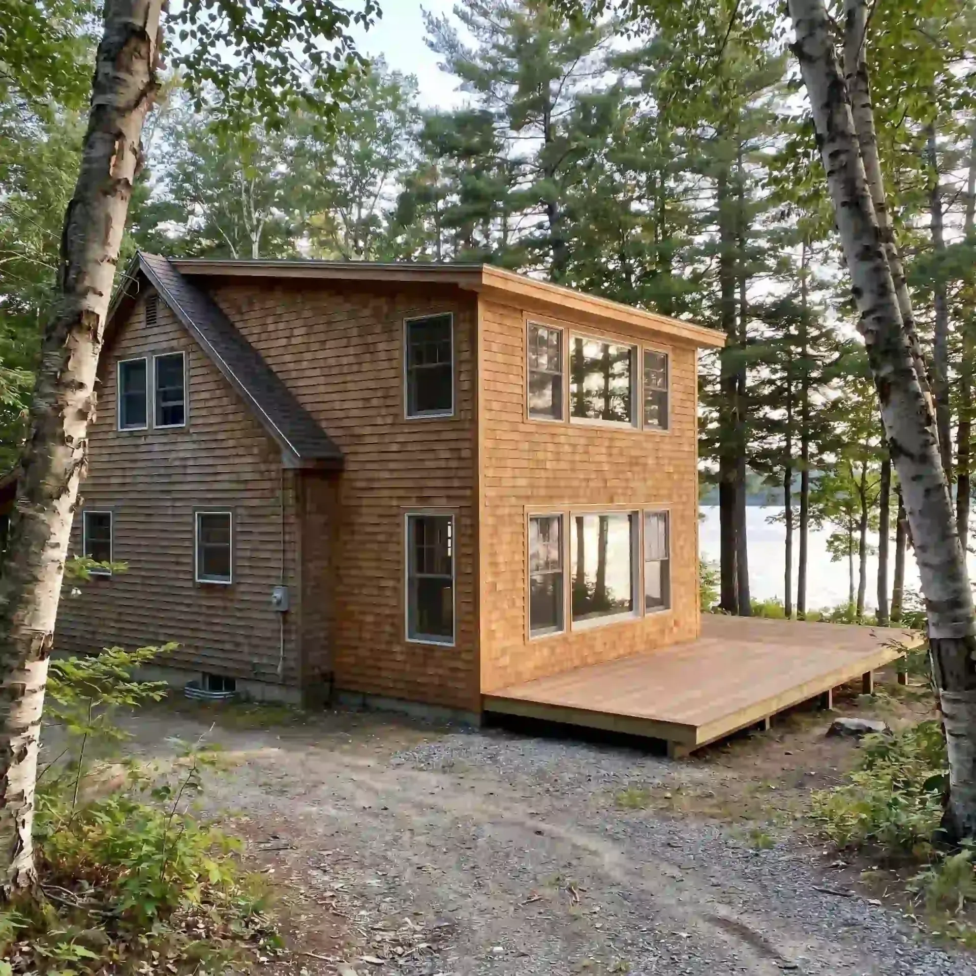 Before and after addition lakefront camp Standish ME Before and after addition lakefront camp Standish ME