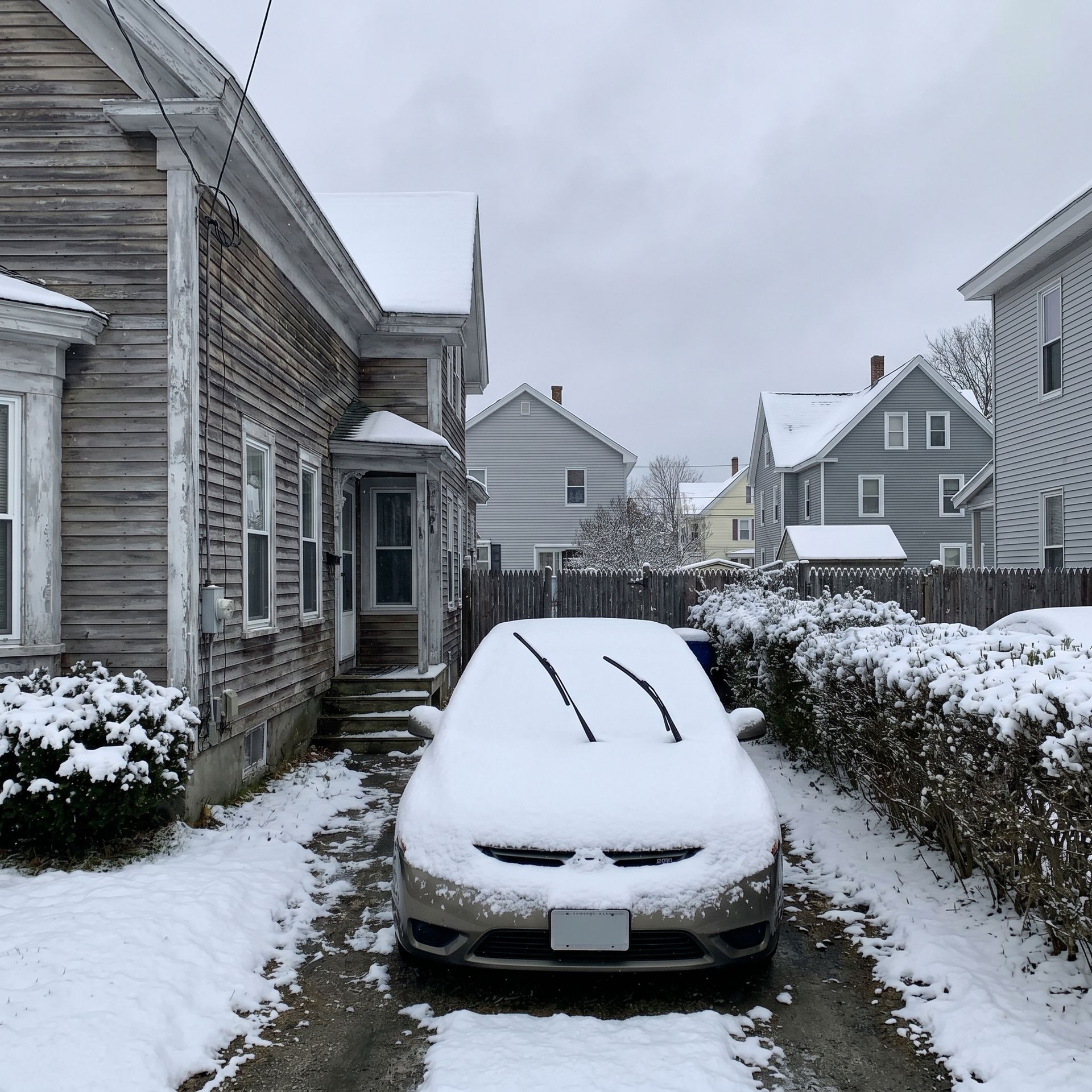 No garage in Biddeford ME home driveway