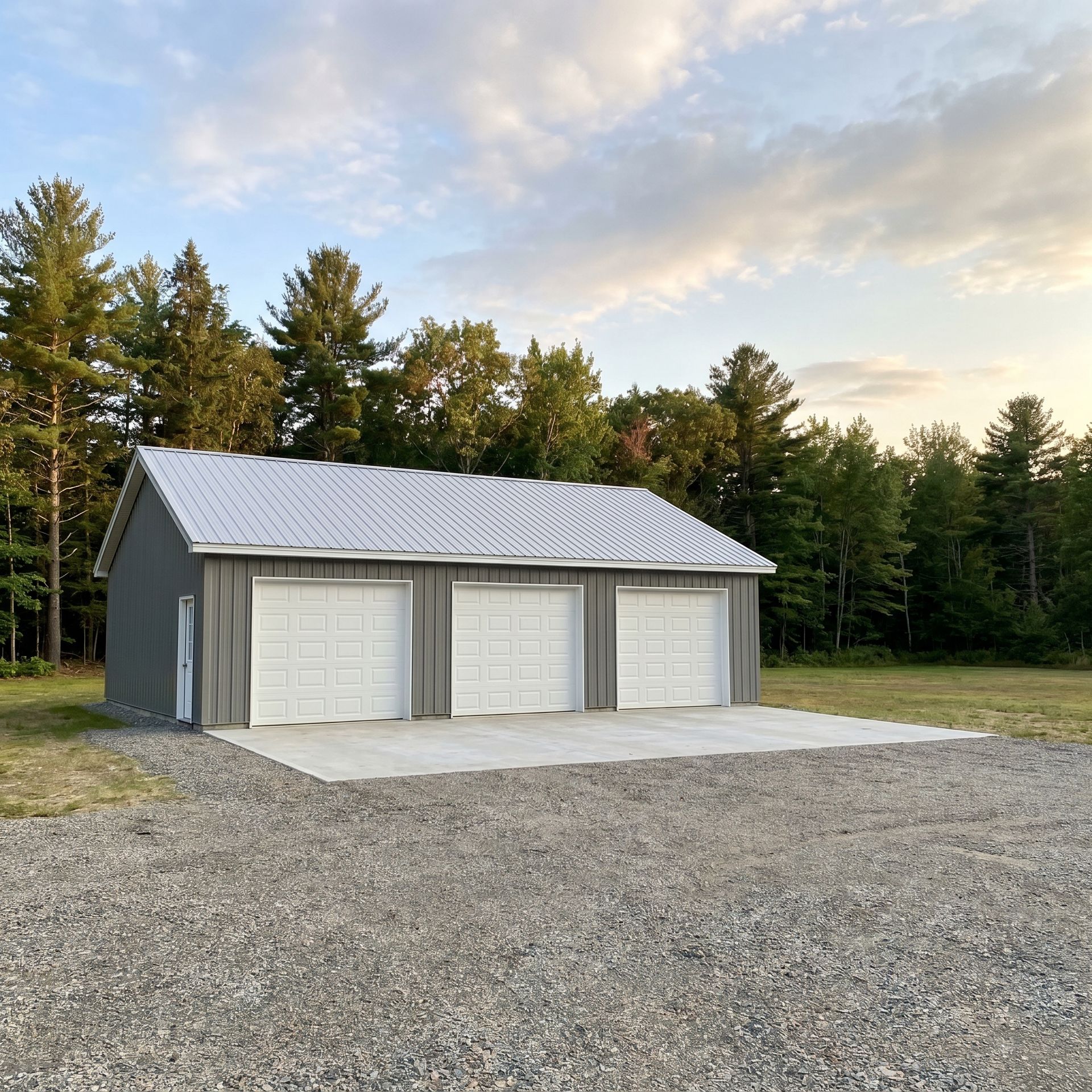 Finished 3-car garage Buxton ME Legacy Construction