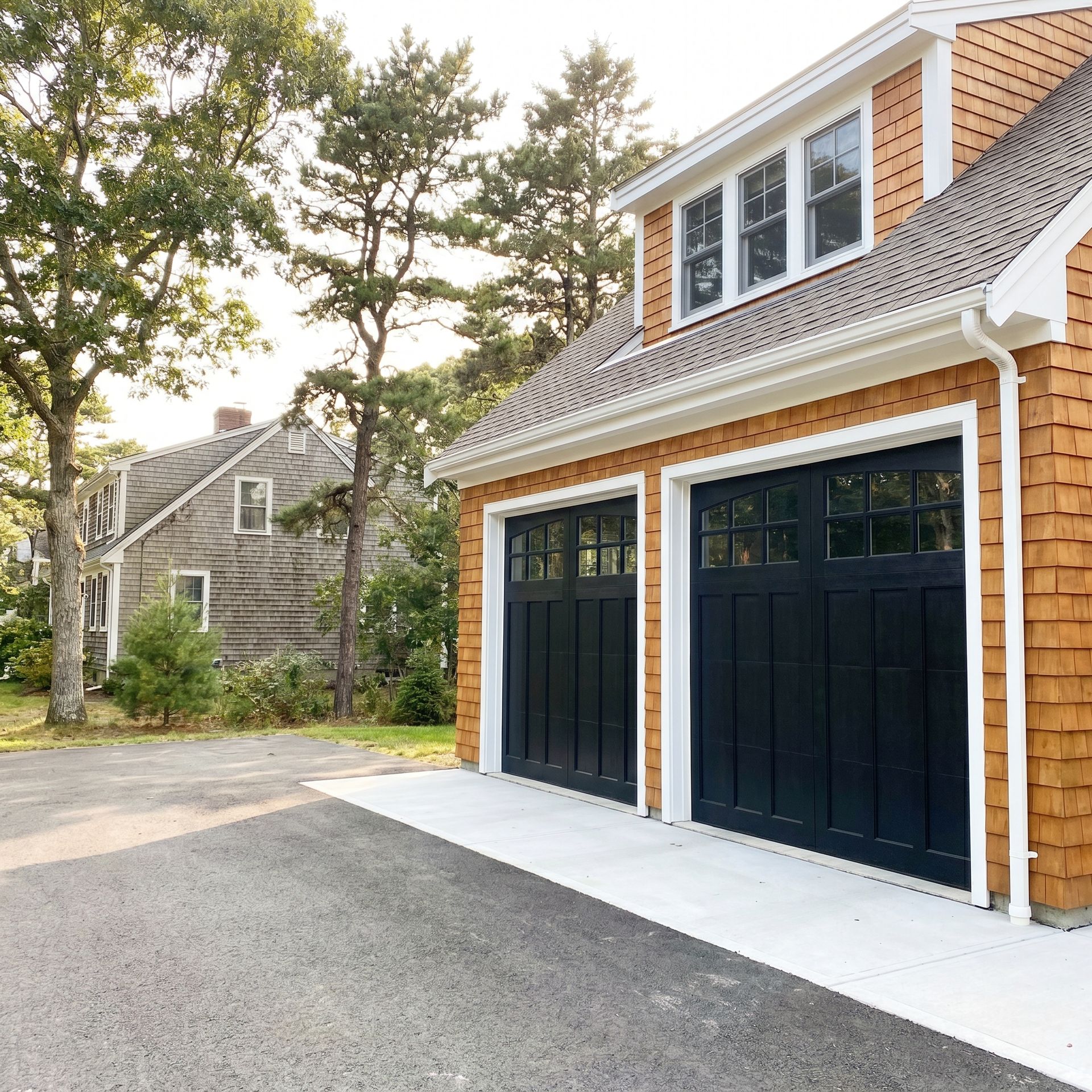Finished coastal garage Cape Elizabeth ME Legacy Construction