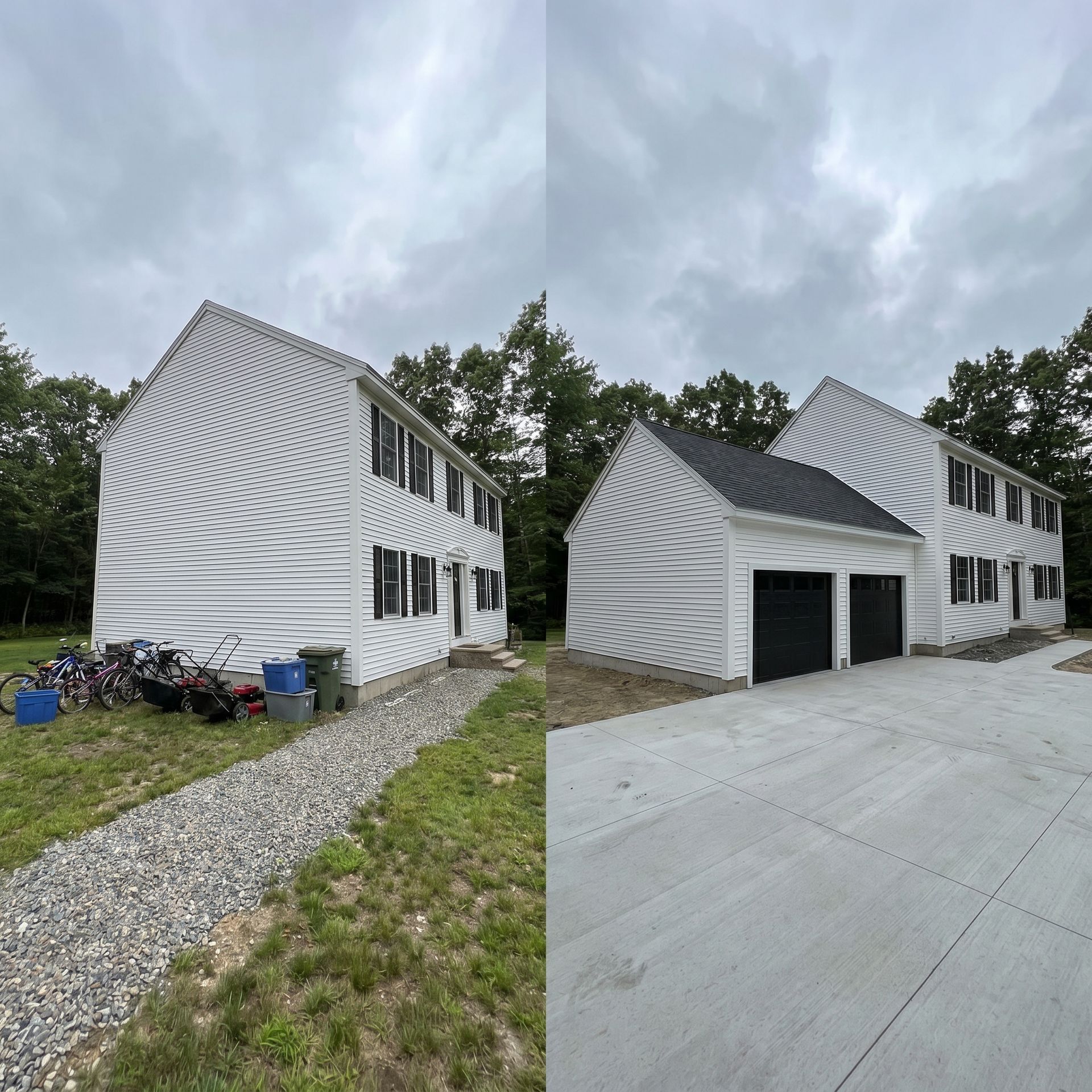 Before and after attached garage Cumberland ME
