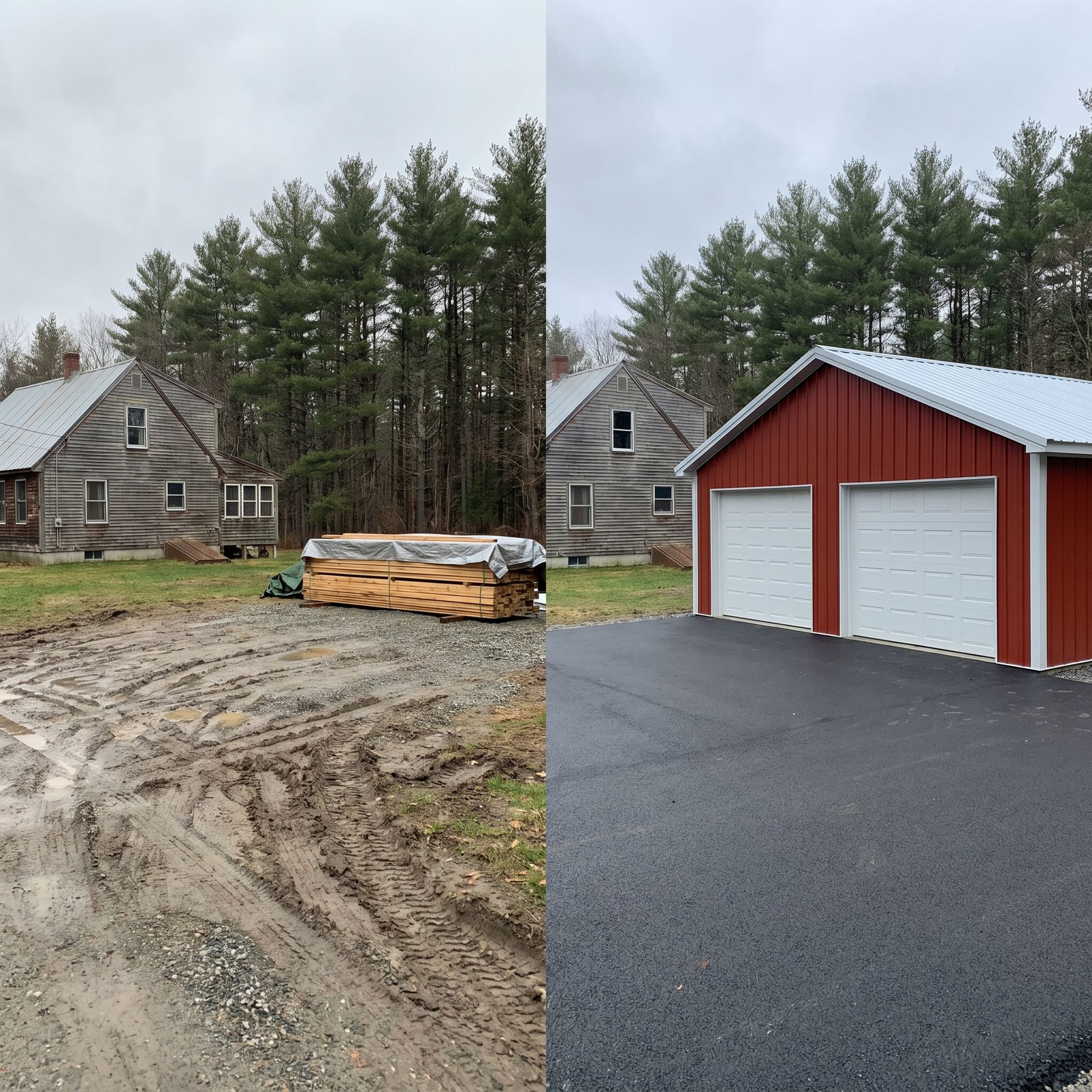 Before and after garage Dayton ME Before and after garage Dayton ME