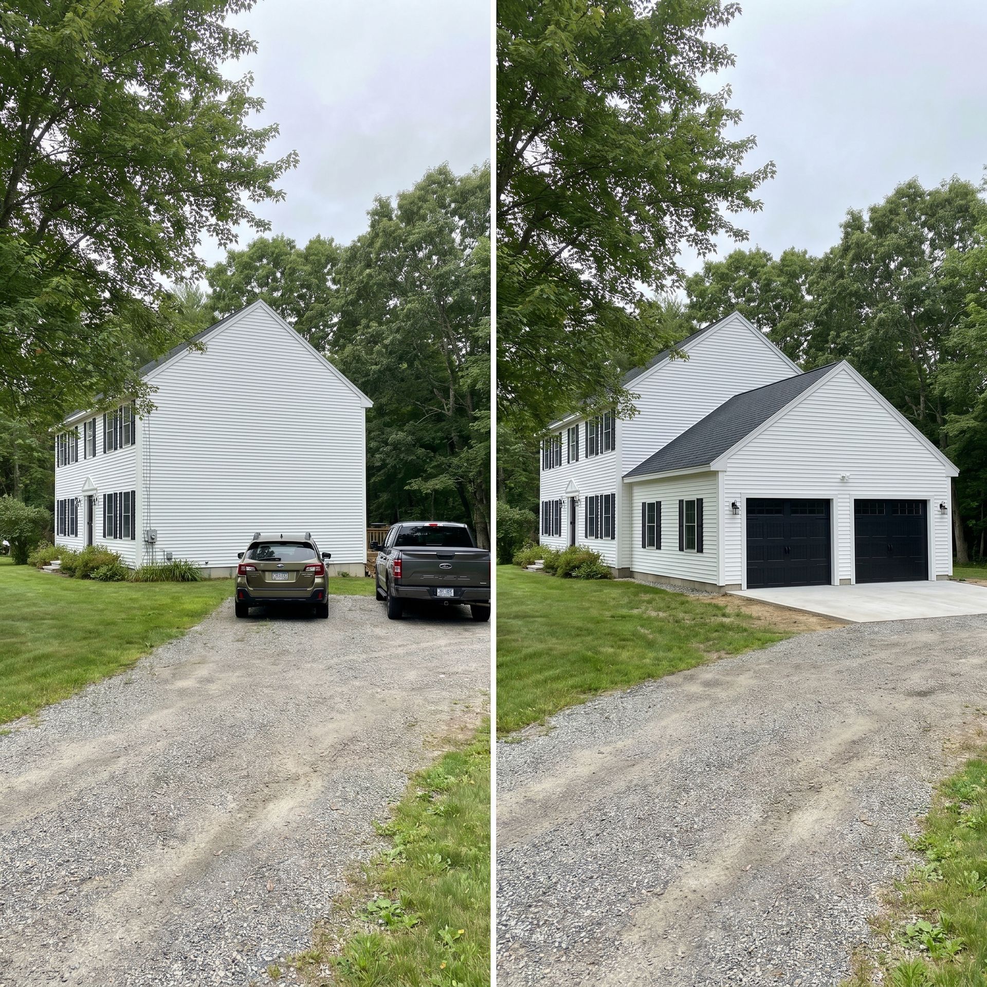 Before and after attached garage Falmouth ME