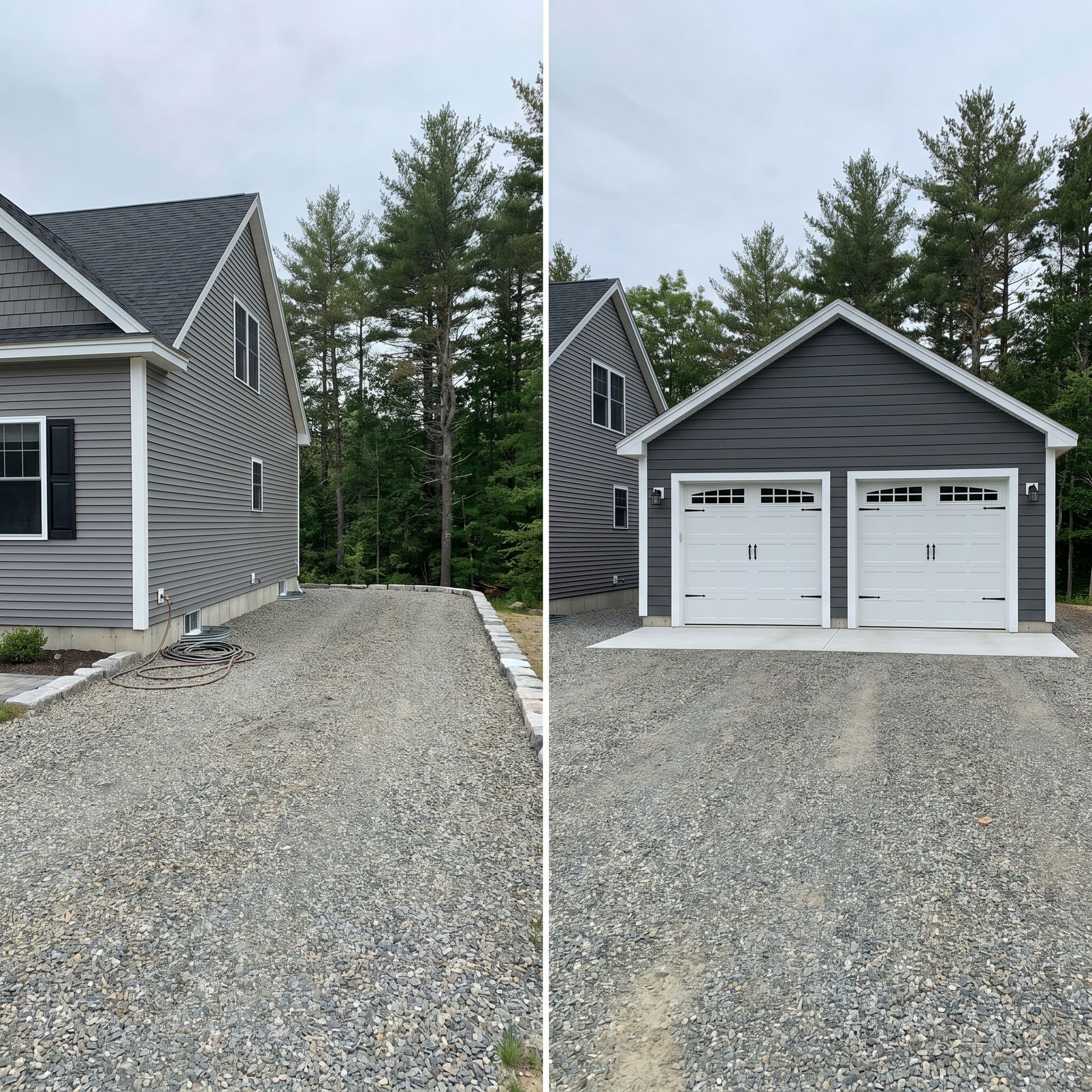 Before and after garage Gray ME Before and after garage Gray ME