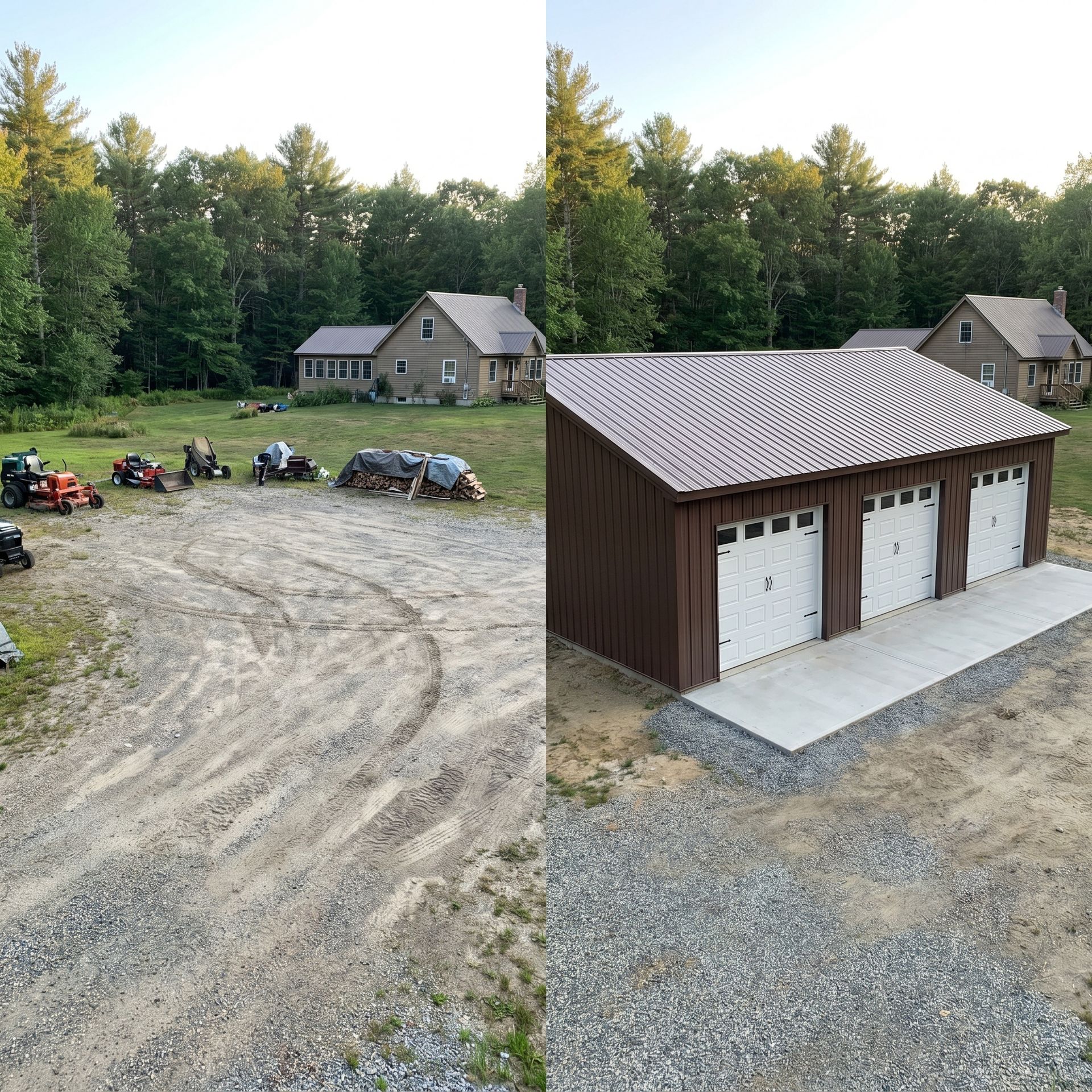 Before and after garage Hollis ME Before and after garage Hollis ME