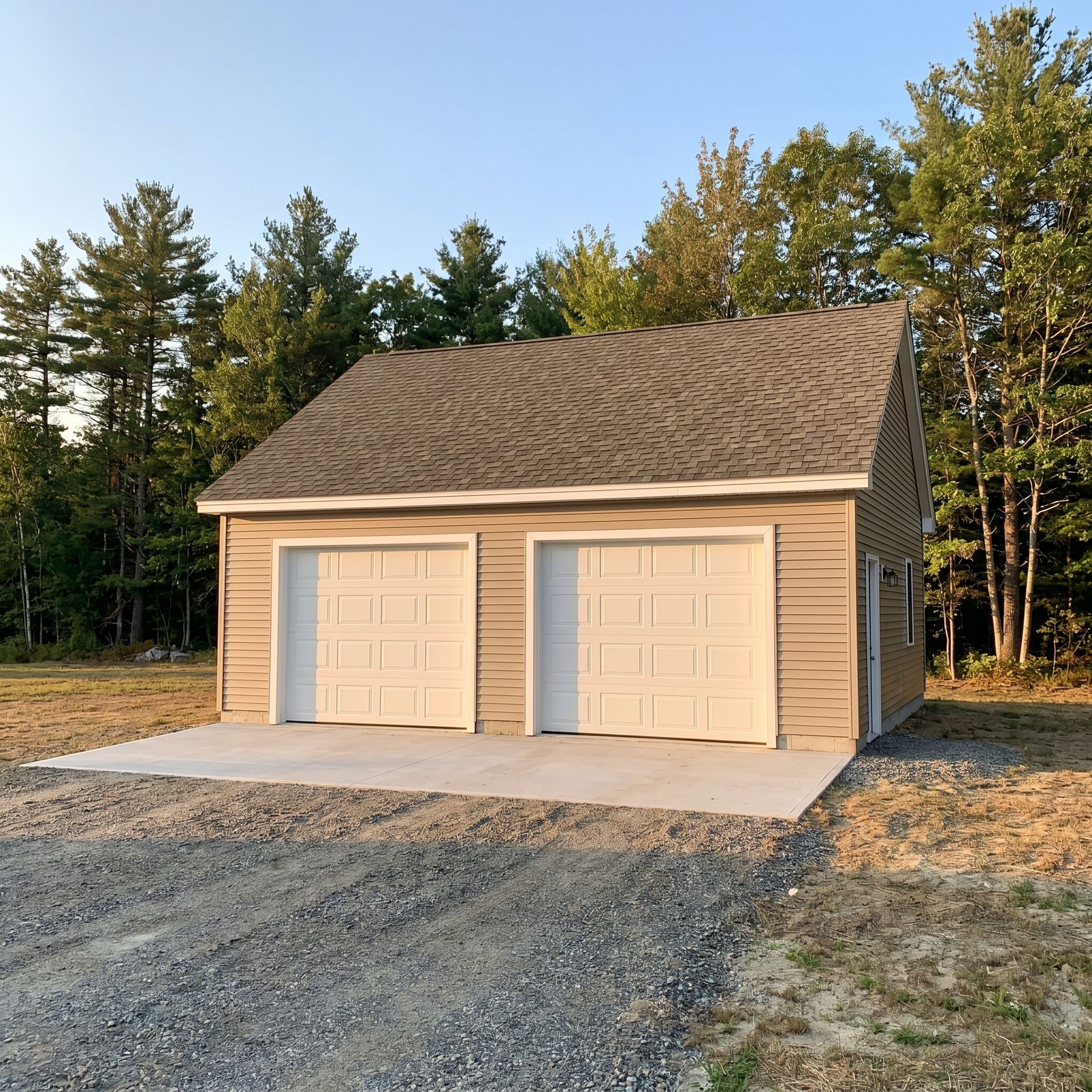 Finished garage Lyman ME Legacy Construction