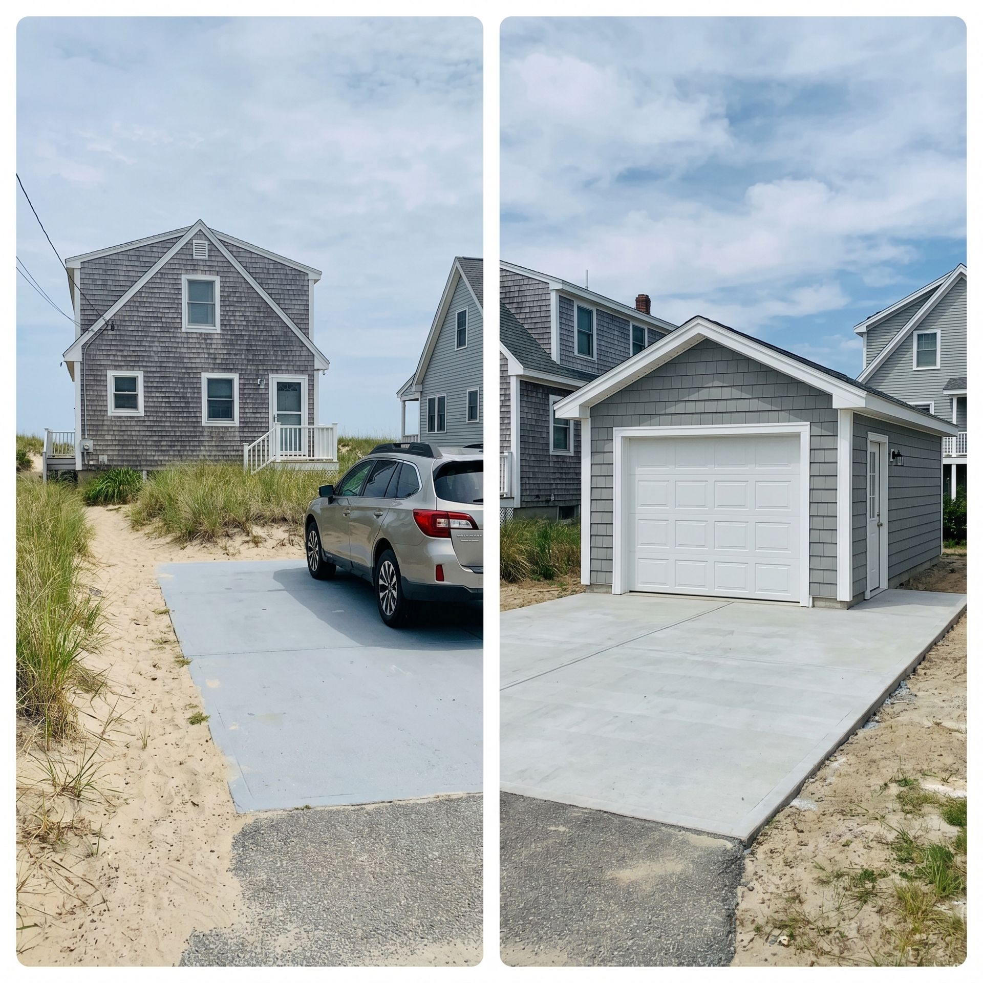 Before and after garage Old Orchard Beach ME
