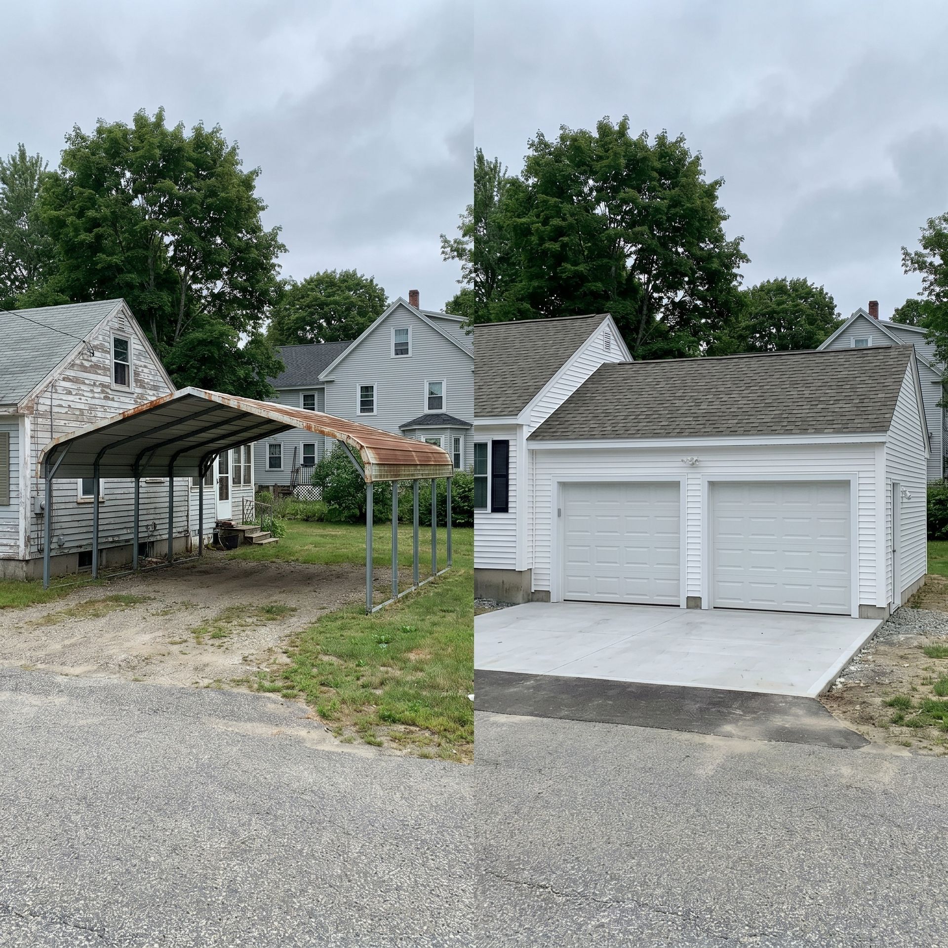 Before and after garage Saco ME