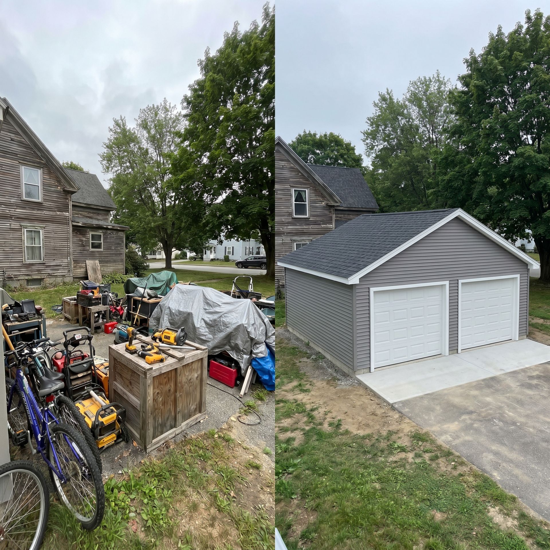 Before and after garage Sanford ME