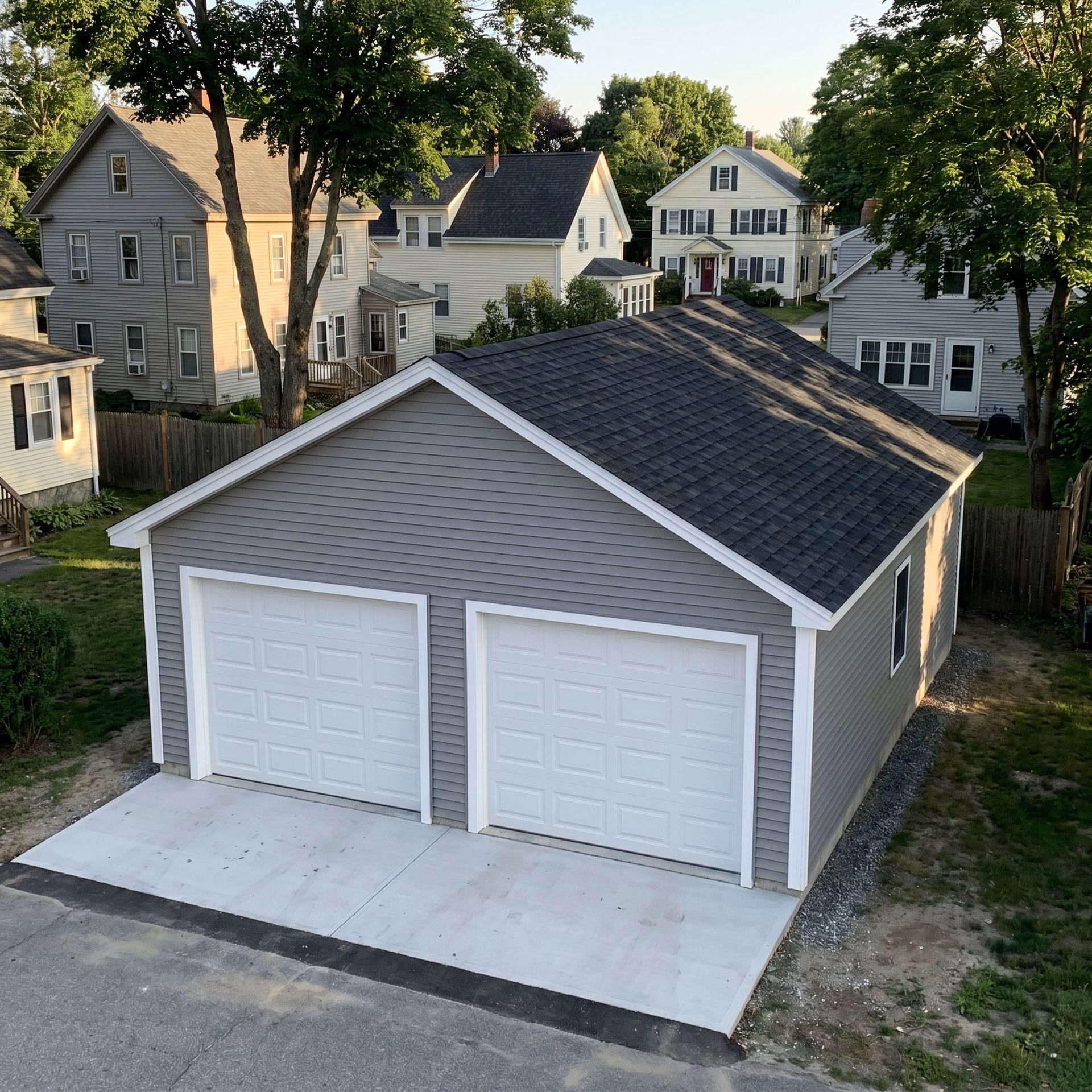 Finished garage Sanford ME Legacy Construction