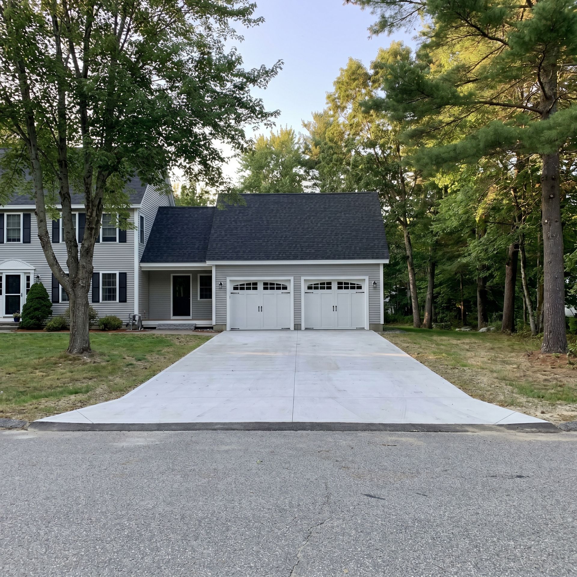 Finished large attached garage Scarborough ME Legacy Construction