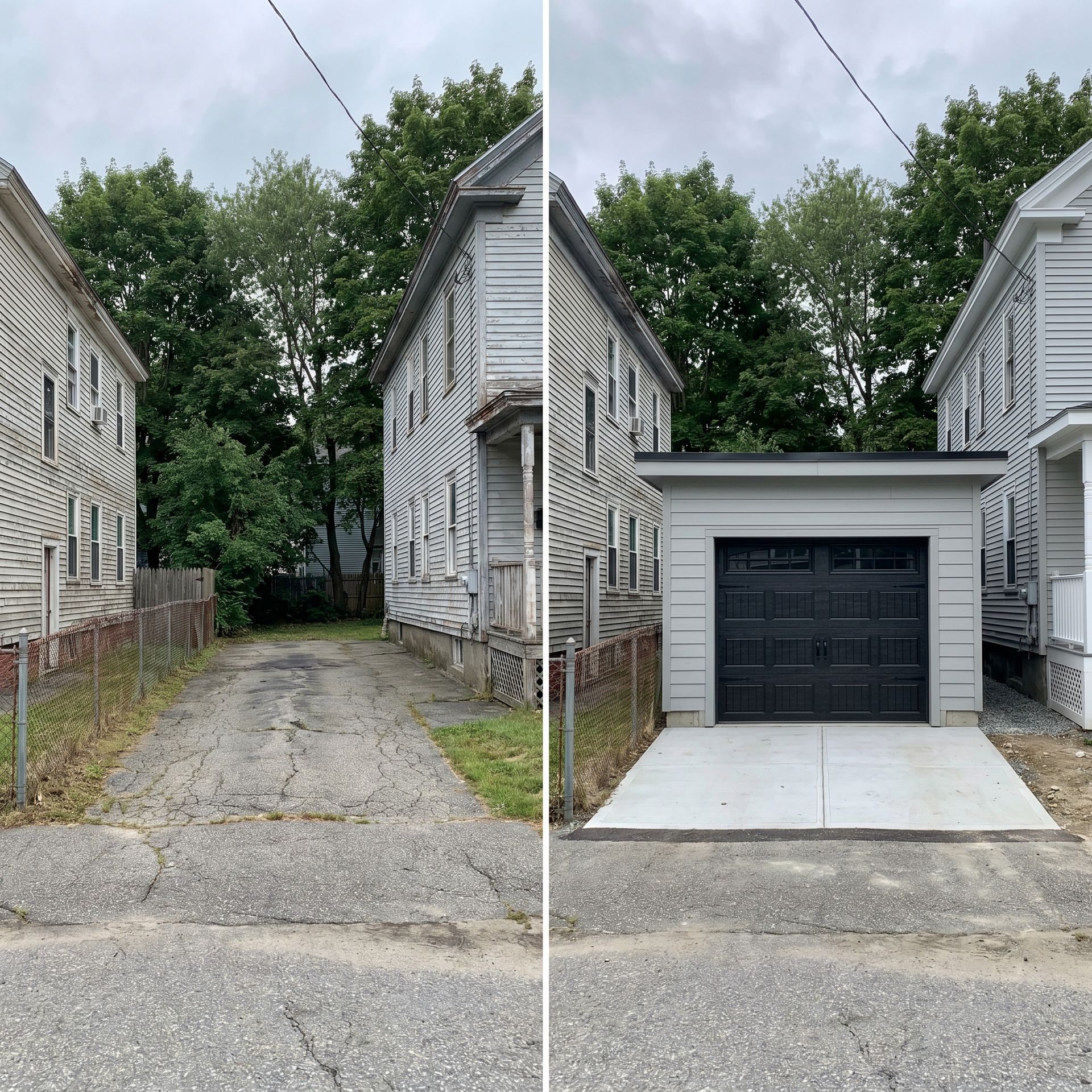 Before and after urban garage South Portland ME
