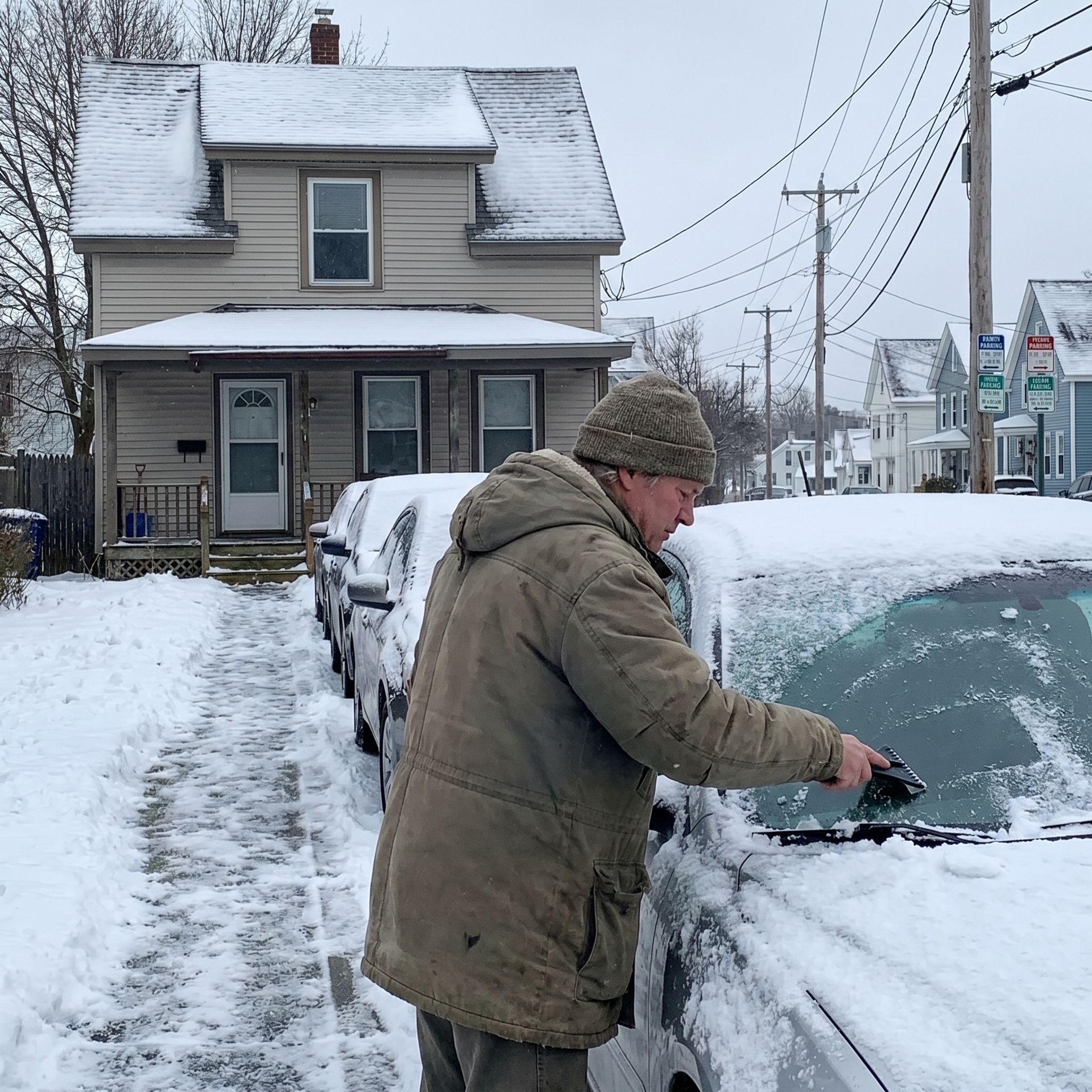 South Portland homeowner parking on street without garage
