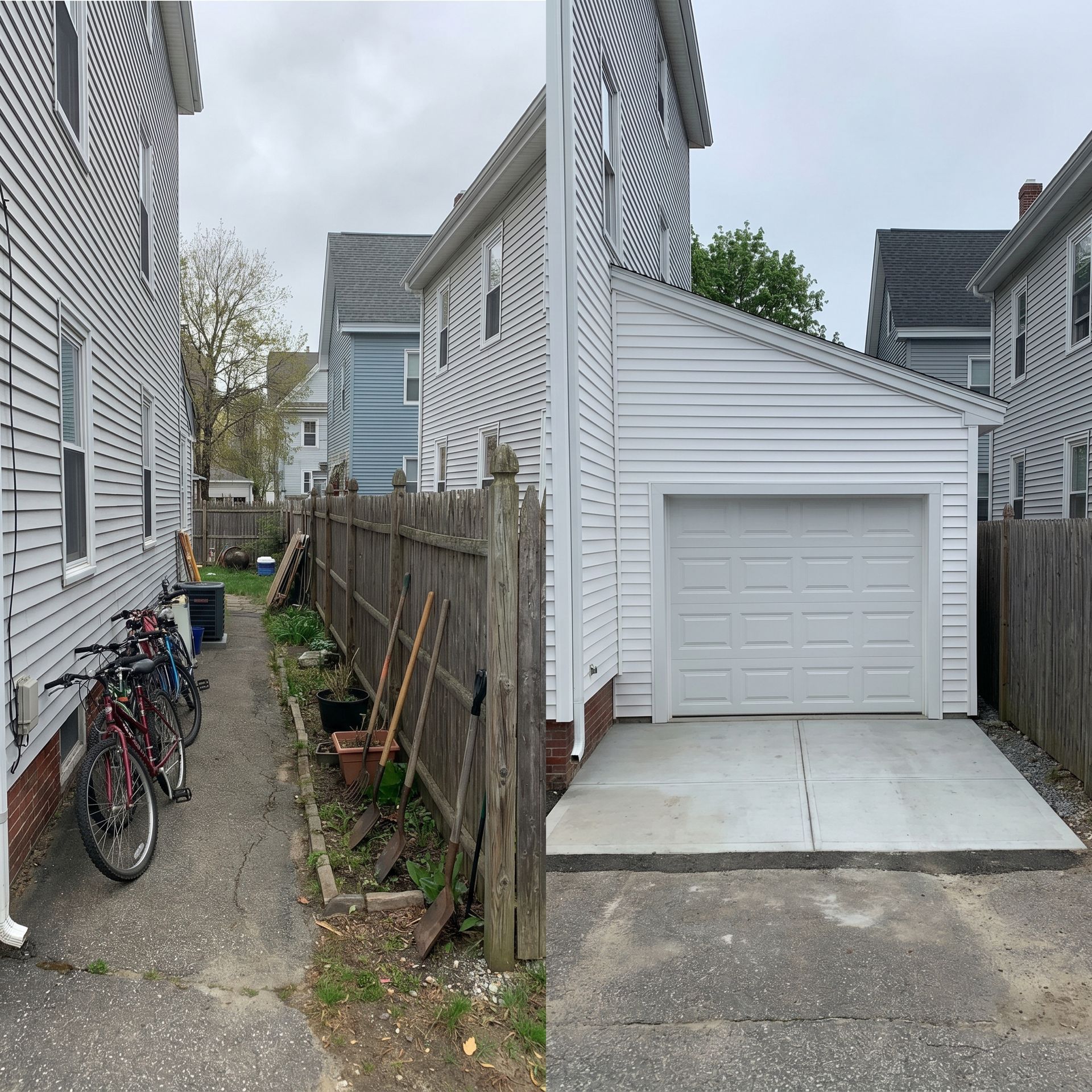 Before and after garage Westbrook ME