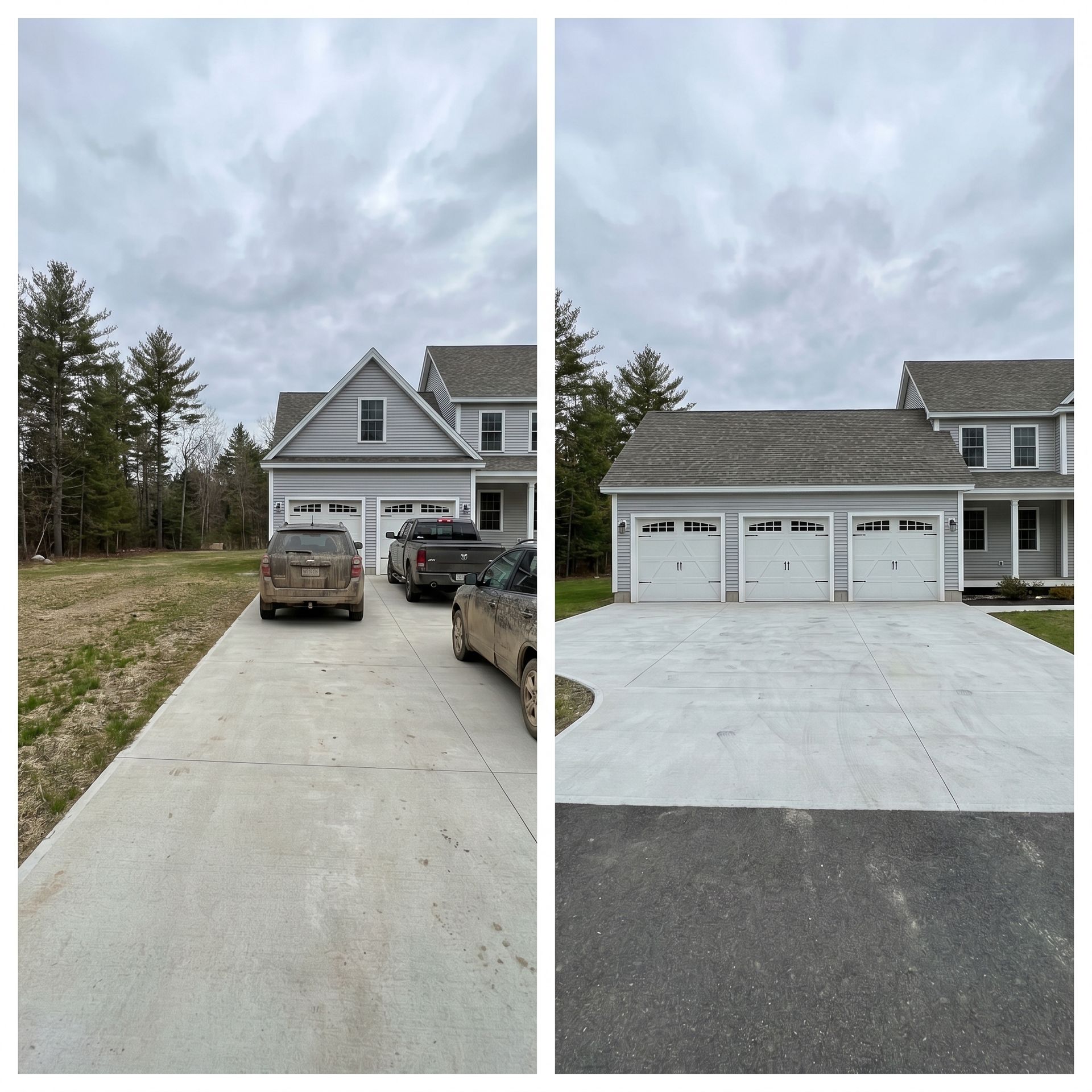 Before and after 3-car garage Windham ME Before and after 3-car garage Windham ME