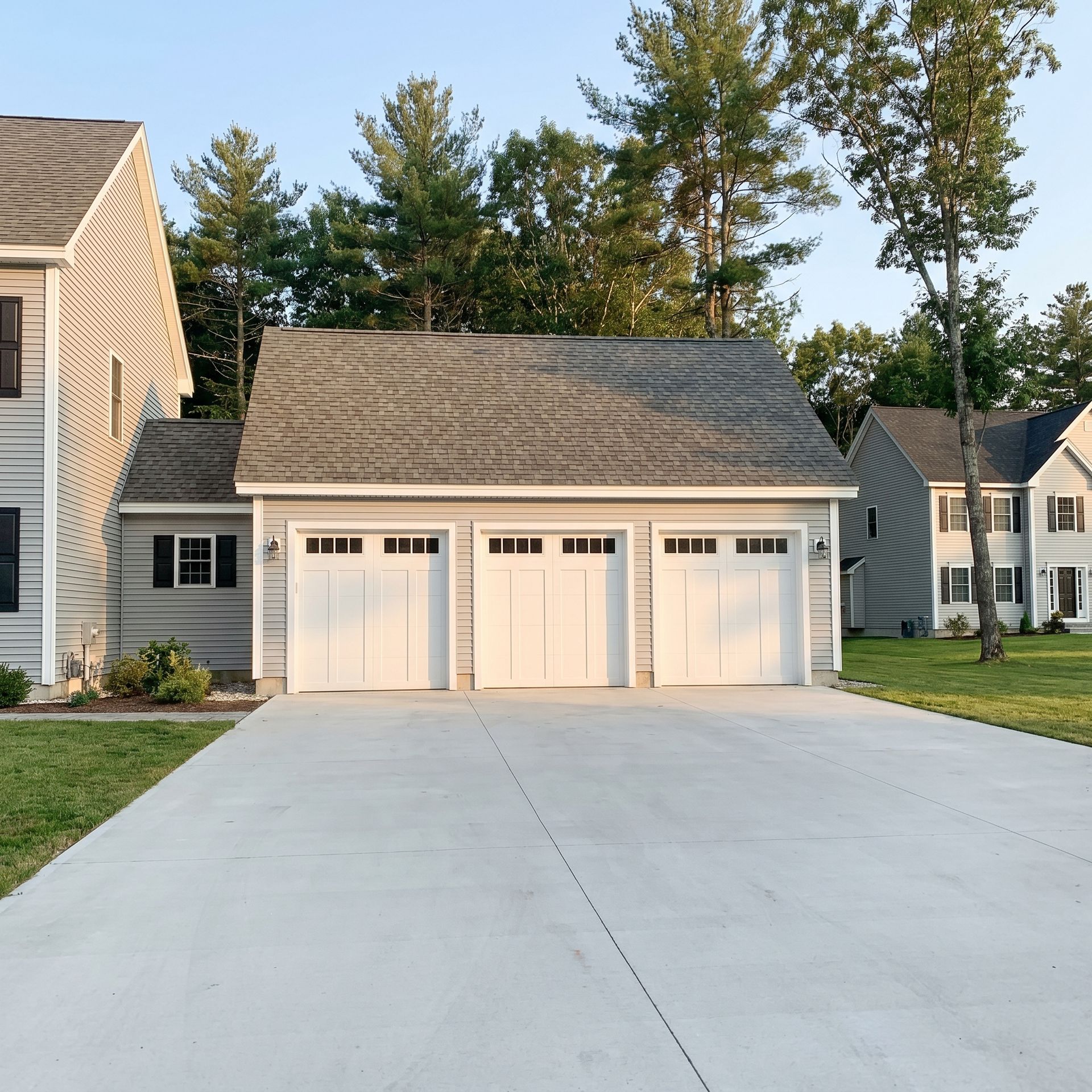 Finished 3-car garage Windham ME Legacy Construction Finished 3-car garage Windham ME Legacy Construction