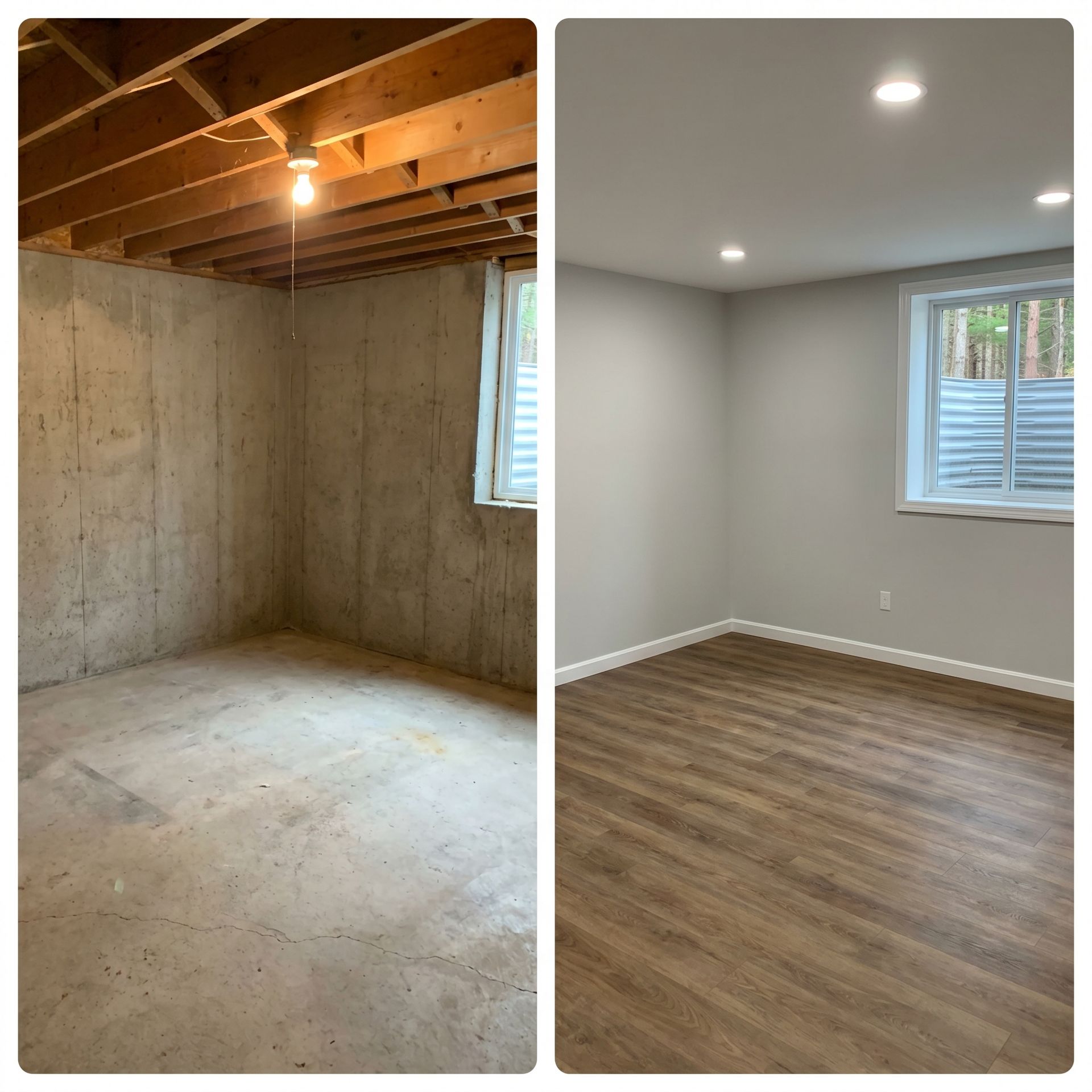 Before and after basement finish Gray ME Before and after basement finish Gray ME