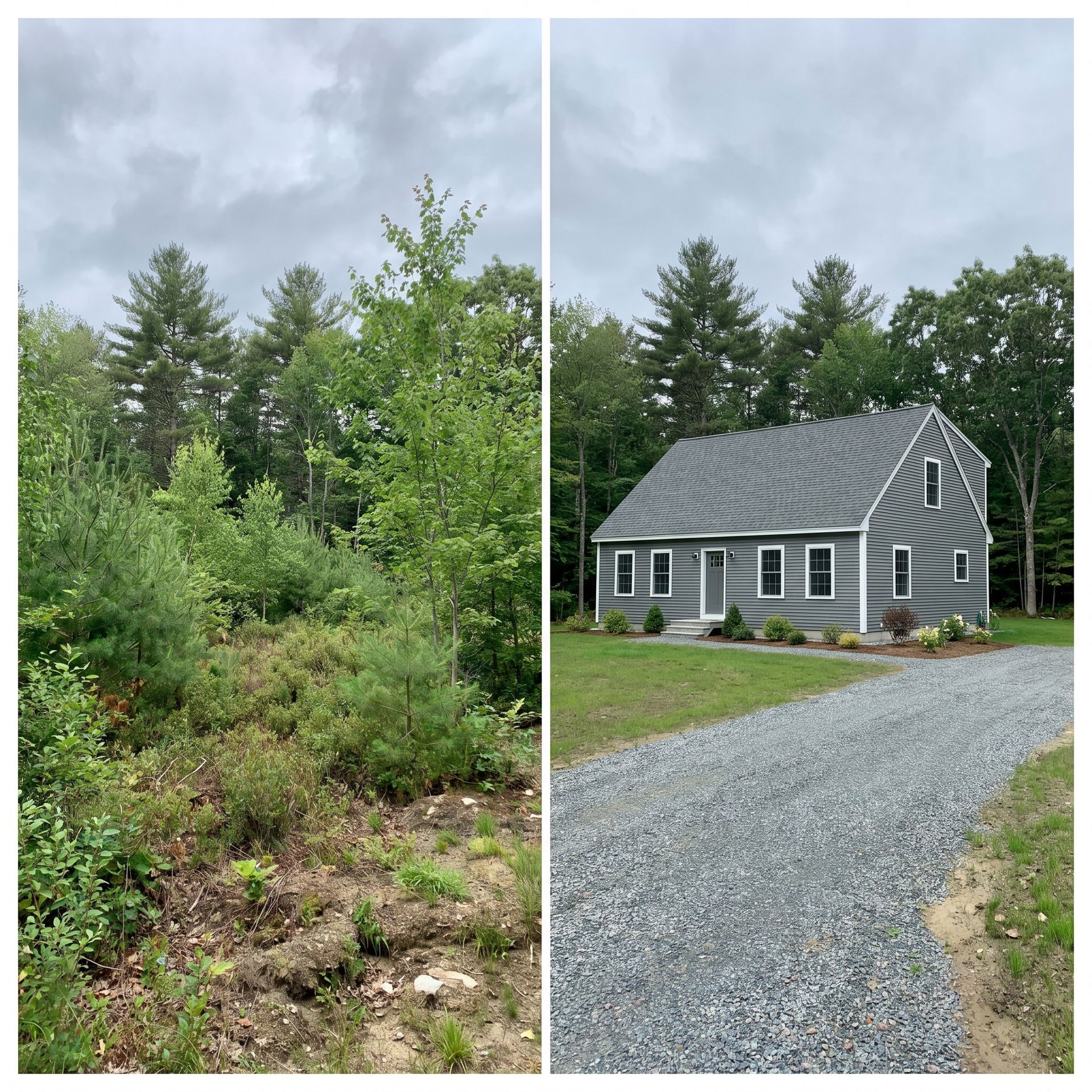 Before and after home build Lyman ME
