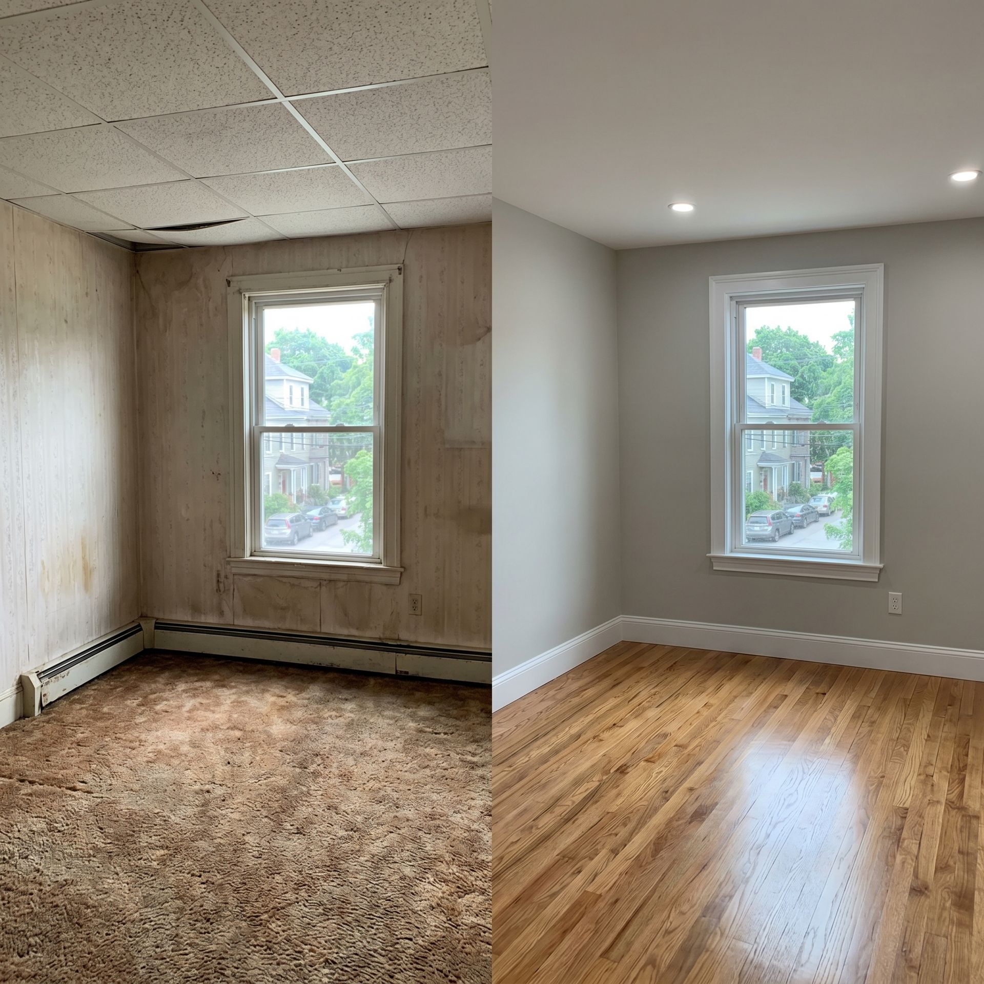 Before and after renovation Westbrook ME