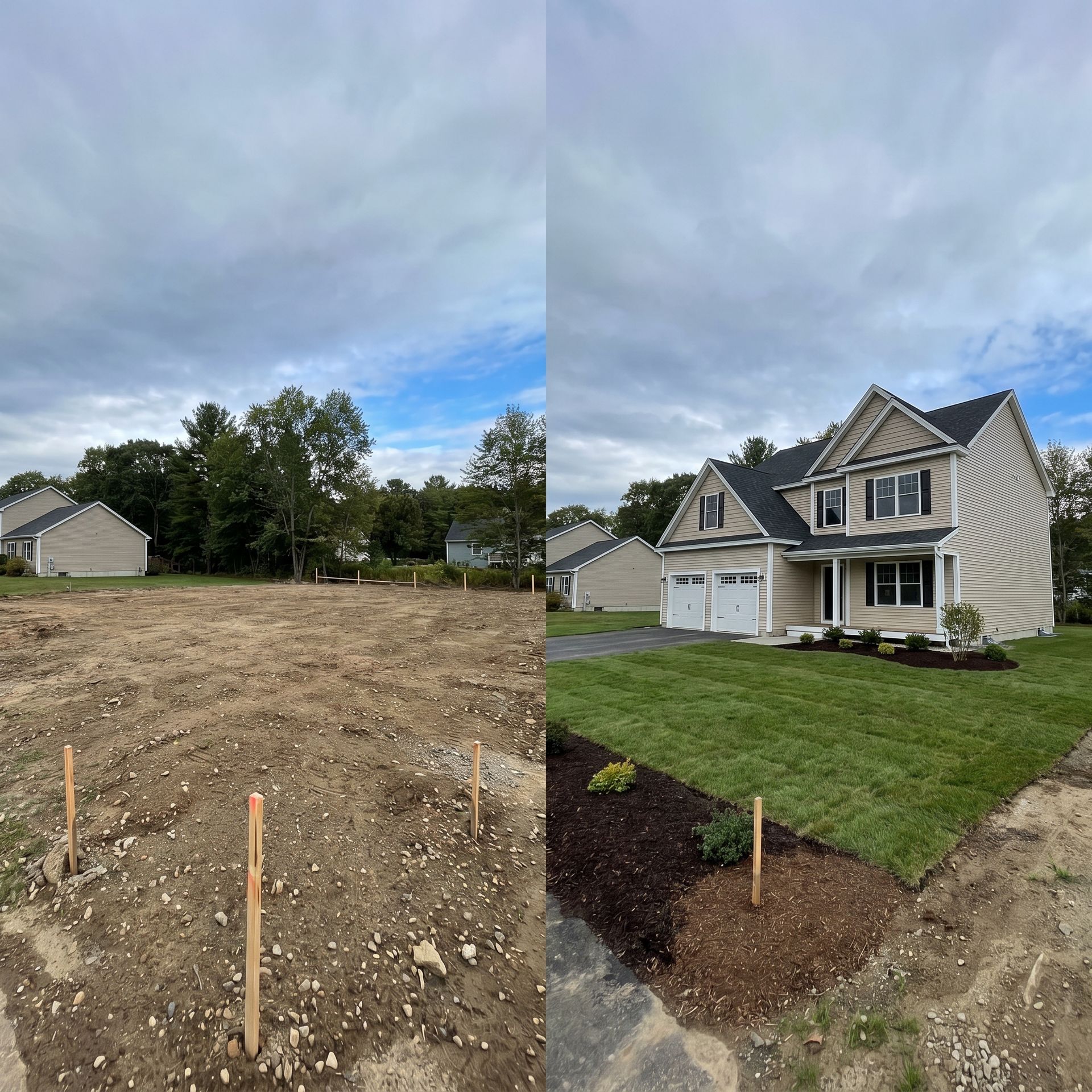 Before and after new home build Windham ME Before and after new home build Windham ME
