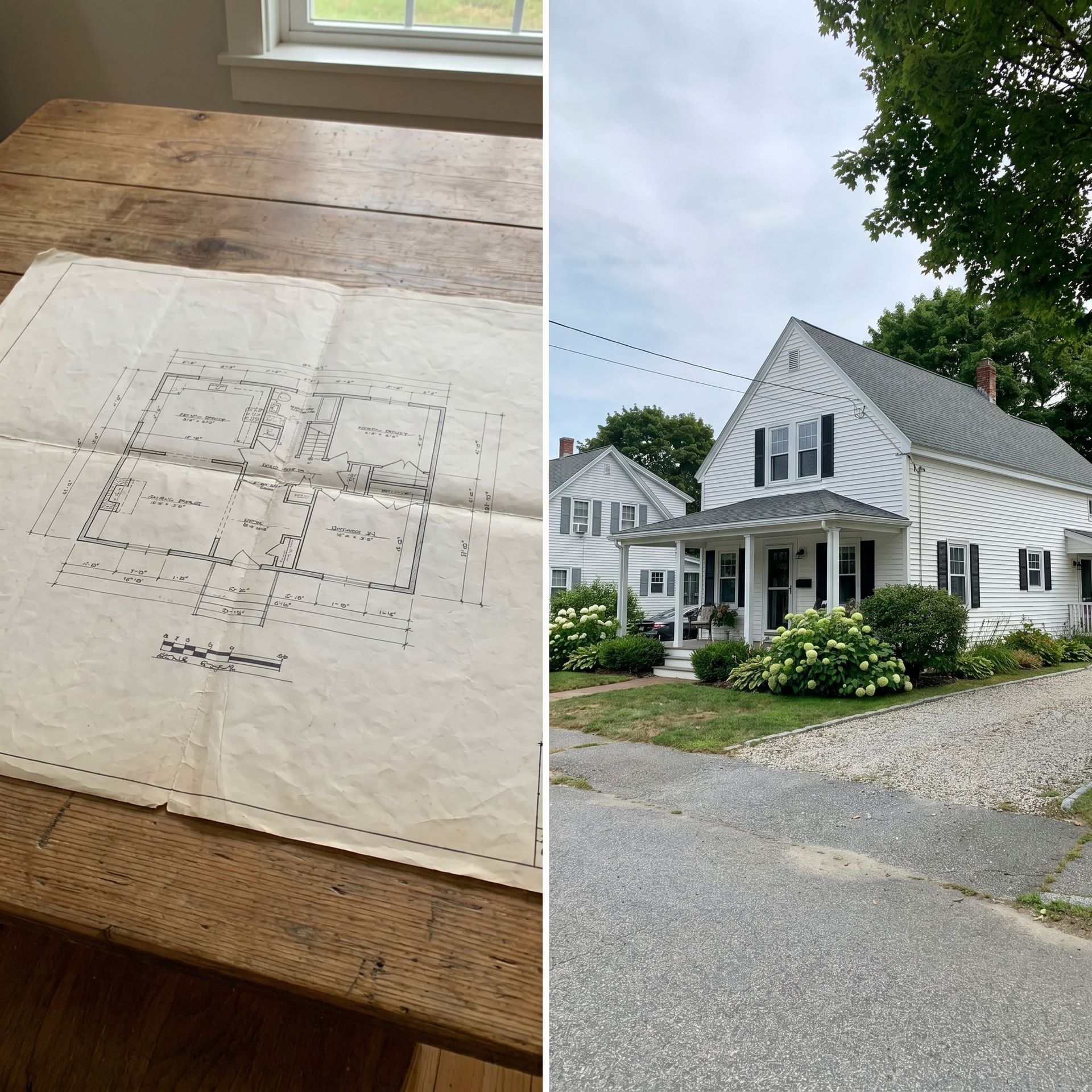 Before and after house plans to built home Biddeford ME