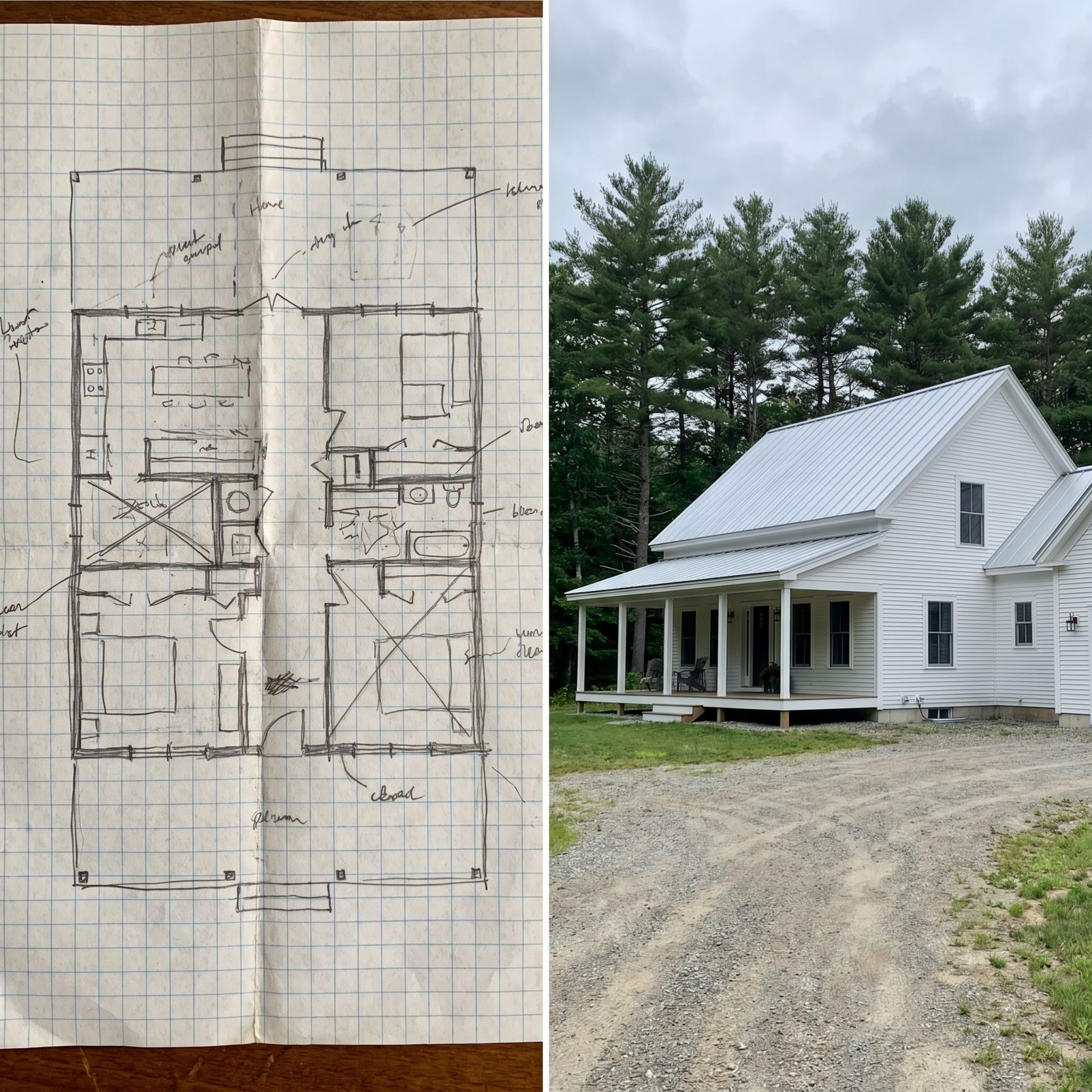 Before and after house plans to built home Buxton ME Before and after house plans to built home Buxton ME