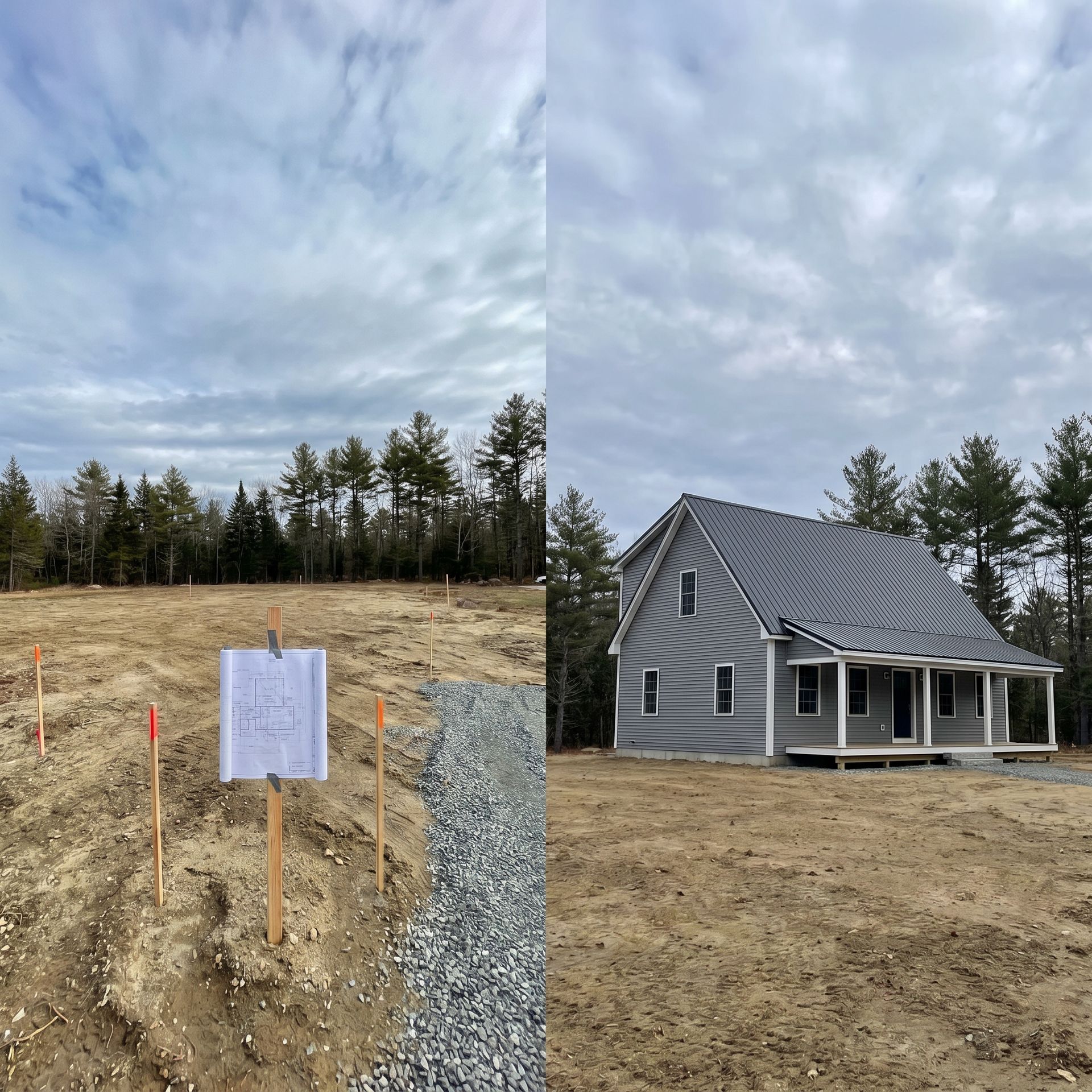 Before and after from plans to home Dayton ME Before and after from plans to home Dayton ME