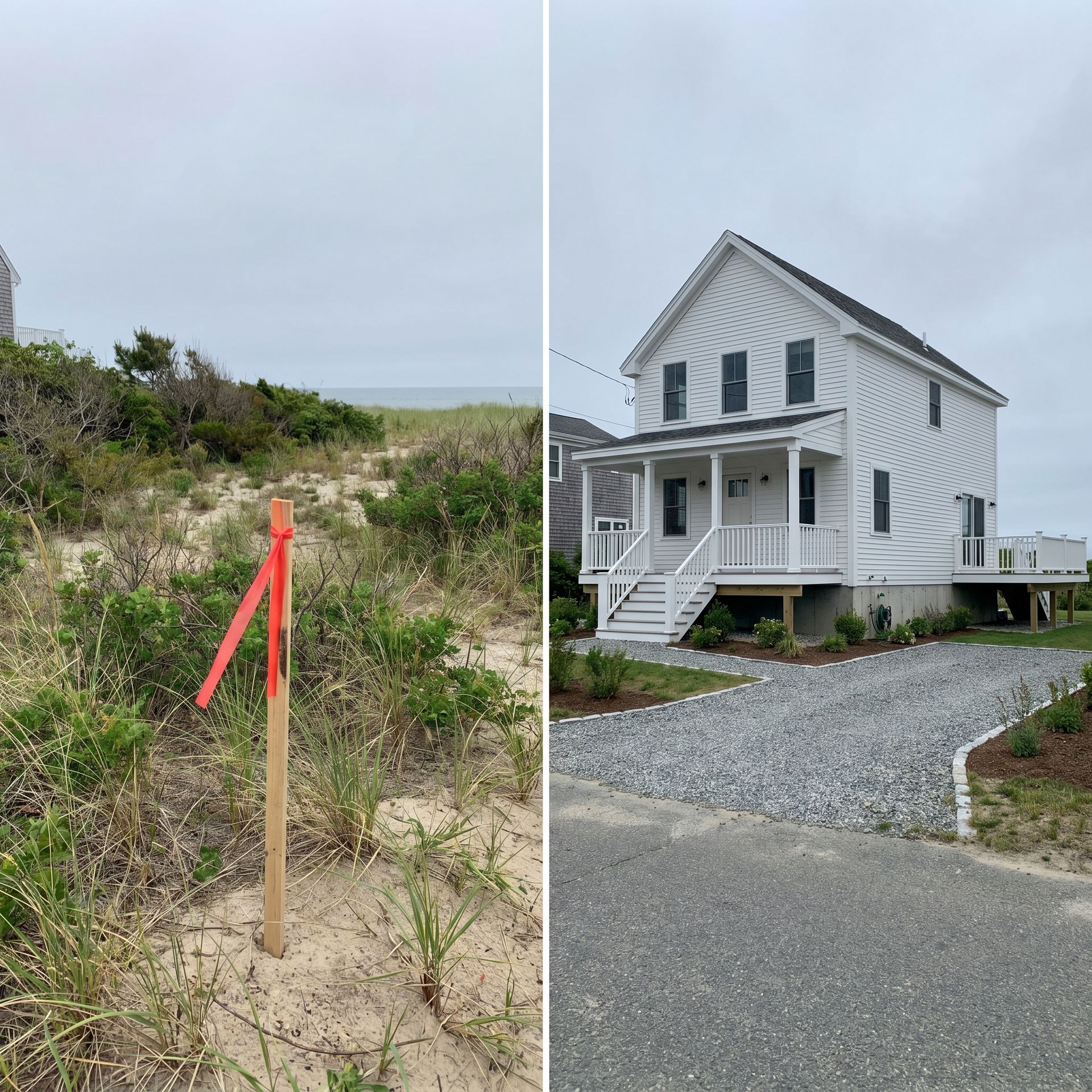 Before and after plans to coastal home Old Orchard Beach ME Before and after plans to coastal home Old Orchard Beach ME