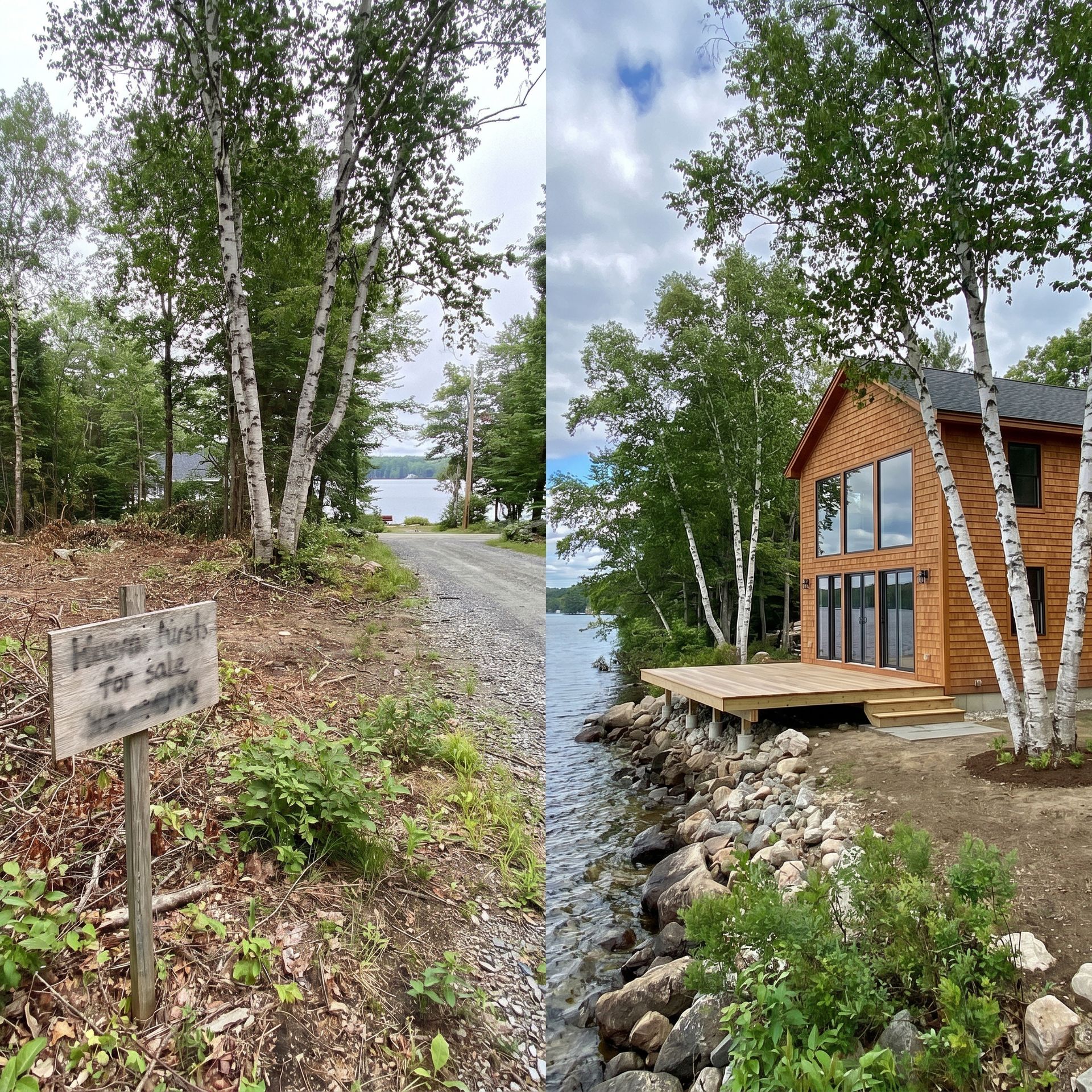 Before and after plans to lakefront home Standish ME Before and after plans to lakefront home Standish ME